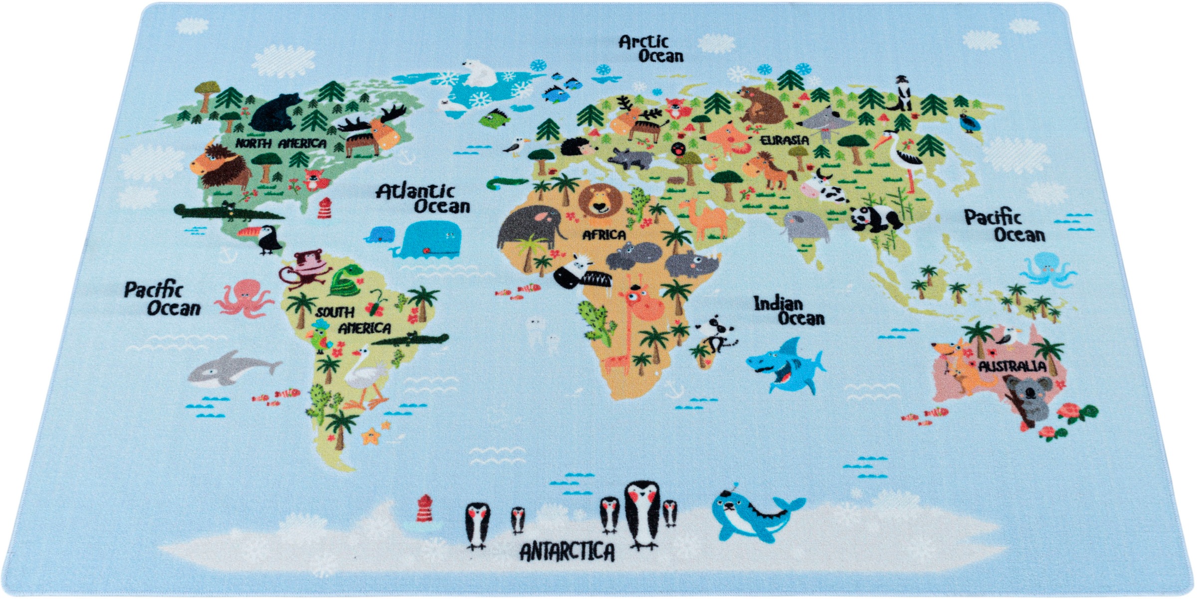 Image of Ayyildiz Teppiche Kinderteppich »PLAY«, rechteckig, 6 mm Höhe, robuster Kurzflor, Weltkarte,Kinderzimmer bei Ackermann Versand Schweiz