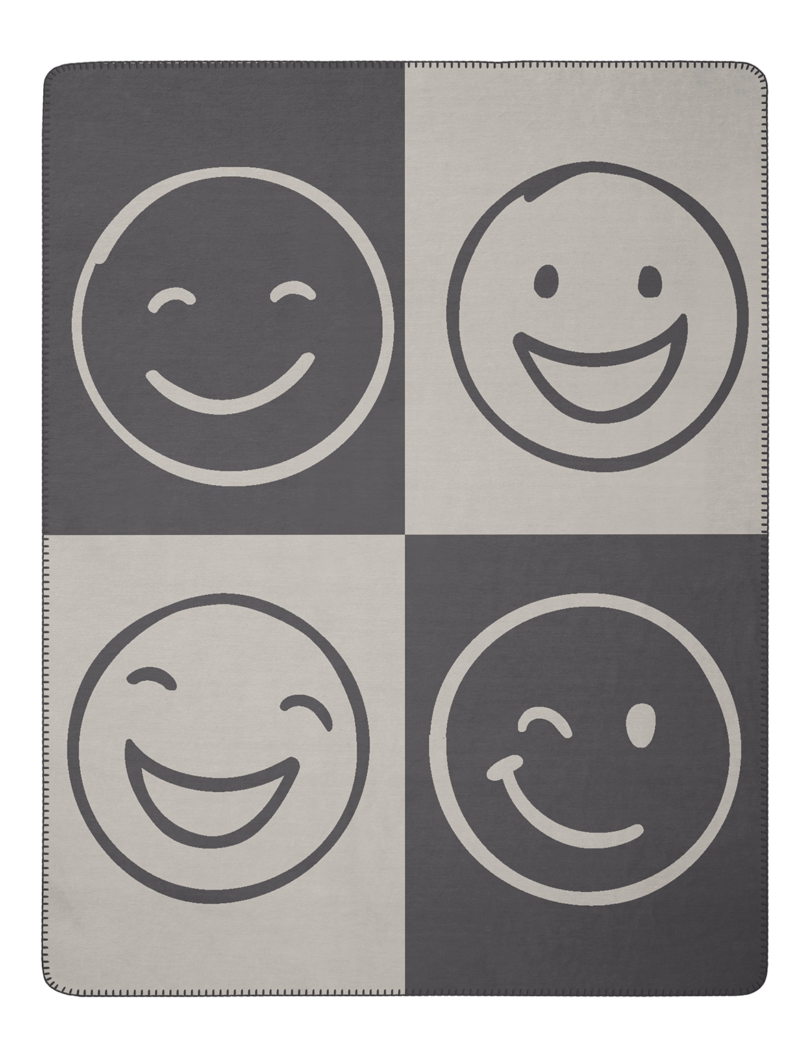 Biederlack Wohndecke »Emoji« mit Smiley, 70% Baumwolle/30% Polyacryl