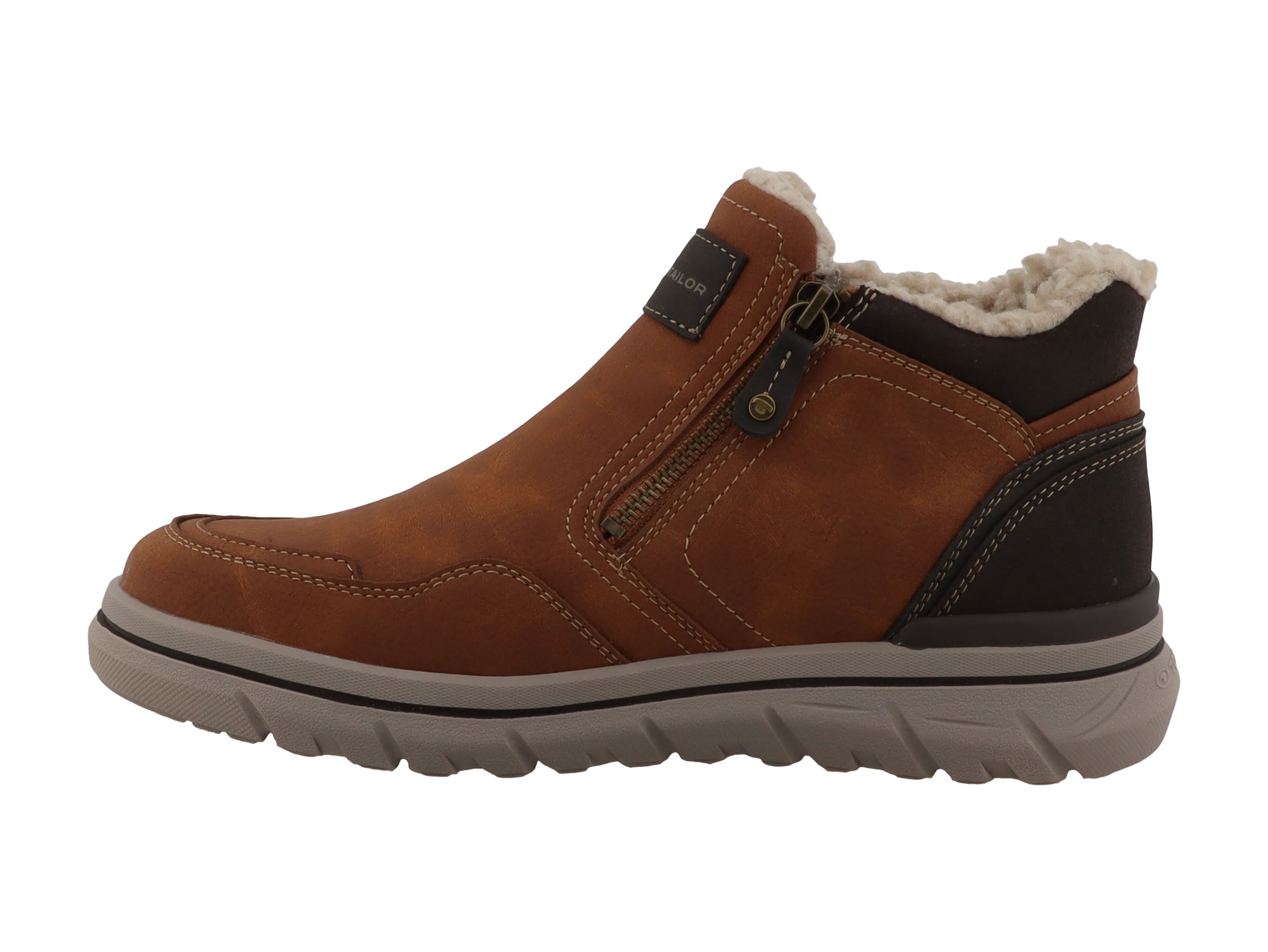TOM TAILOR Winterboots  Reissverschlussboots mit Kontrastbesätzen und Kontrastnähten