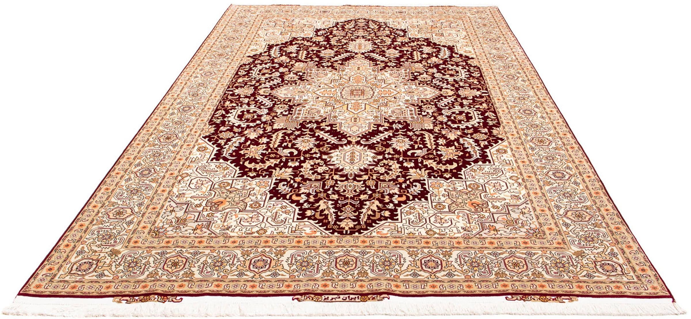 Image of morgenland Orientteppich »Perser - Täbriz - Royal - 300 x 200 cm - dunkelrot«, rechteckig, 7 mm Höhe, Wohnzimmer, Handgeknüpft, Einzelstück mit Zertifikat bei Ackermann Versand Schweiz