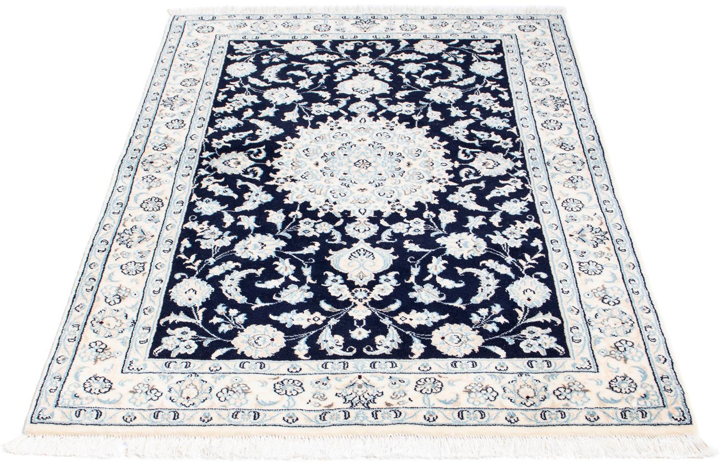 Image of morgenland Orientteppich »Perser - Nain - Royal - 150 x 100 cm - dunkelblau«, rechteckig, 10 mm Höhe, Wohnzimmer, Handgeknüpft, Einzelstück mit Zertifikat bei Ackermann Versand Schweiz