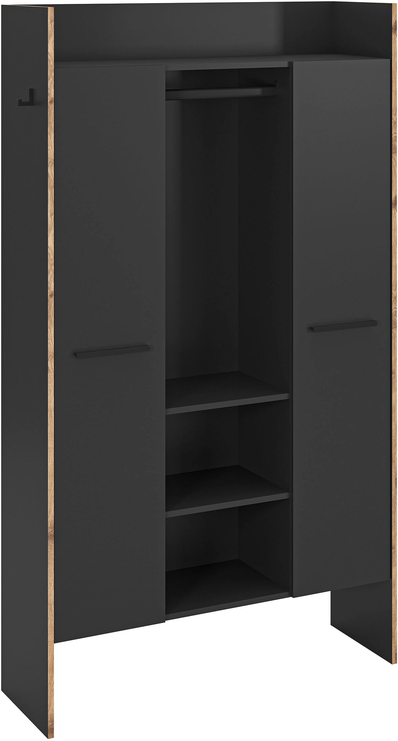 Image of Home affaire Garderobenschrank "MUSTA, Breite: 70cm, mit Kleiderstange, 2 Haken, 2 Türen, 1 Hutablage" Dielenschrank, Flurschrank, Schrank, Universalschrank, Sitzbank