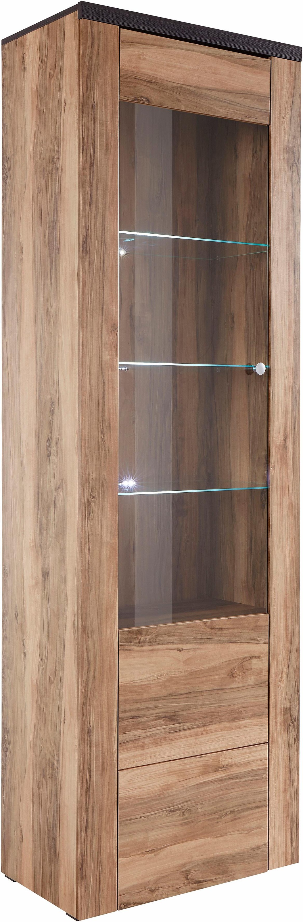Image of GOODproduct Vitrine "Larona, zeitlose Glasvitirne, Hochschrank Höhe 205,6 cm" Stauraumvitrine mit dekorativer Rahmenoptik