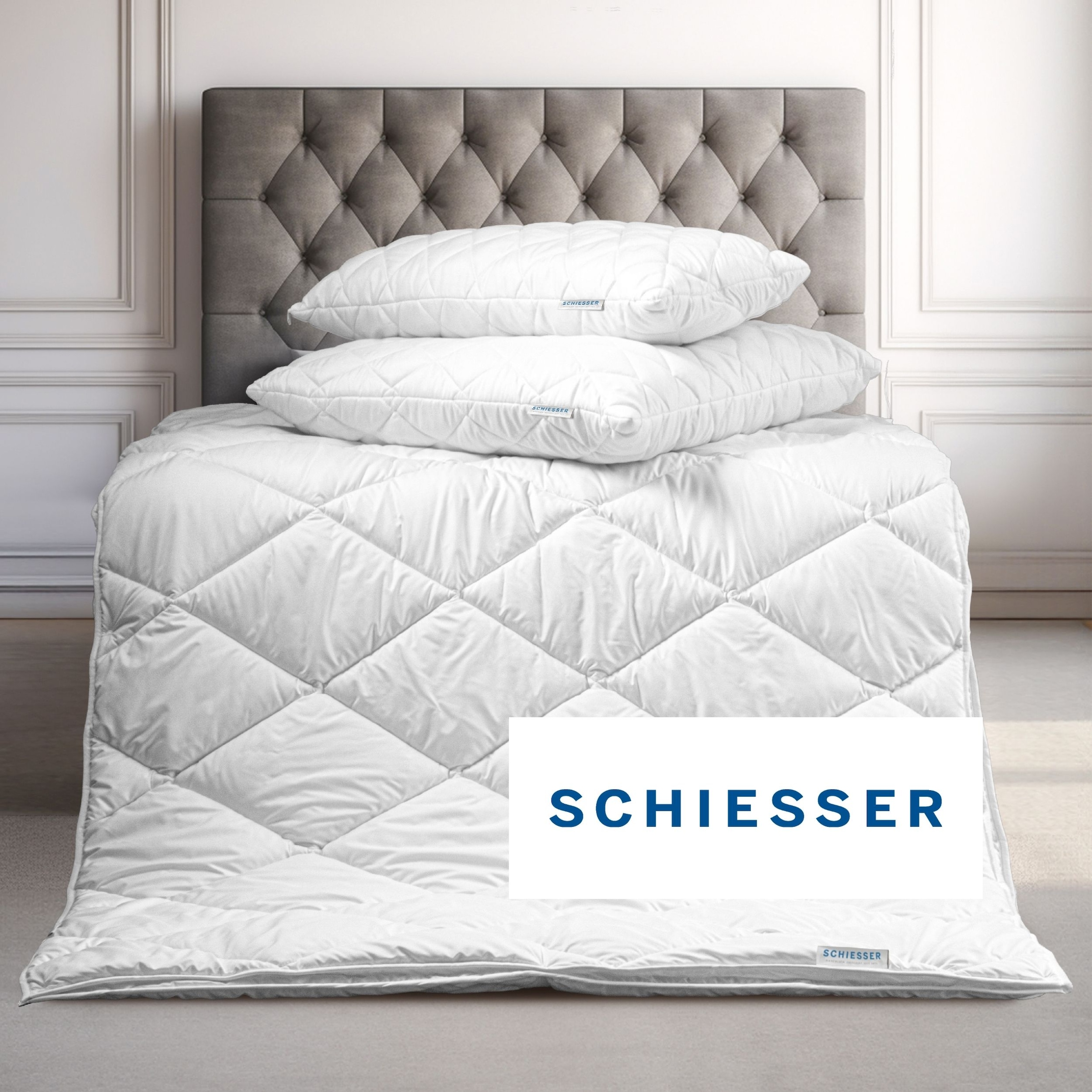 Schiesser Lit 4 saisons »Lykke - 2 zusammenknöpfbare Steppdecken für Sommer und Winter« 4 saisons 1 cuis tlg. Certifié STANDARD 100 par OEKO-TEX®