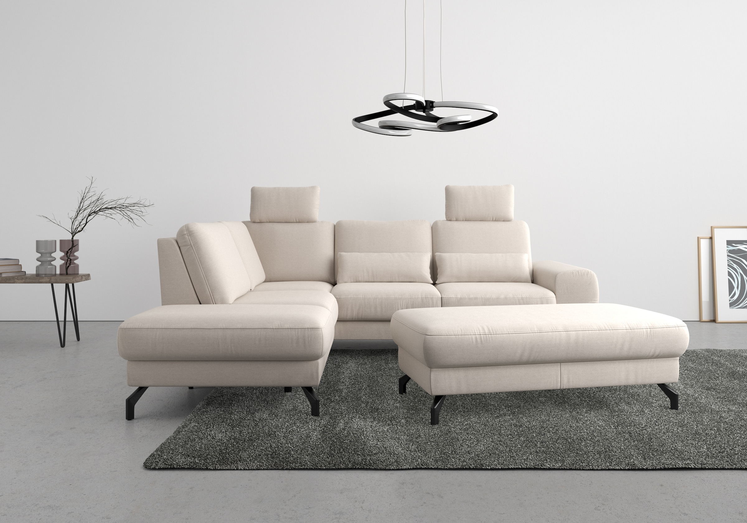sit&more Ecksofa »Cinturo L-Form« inklusive Sitztiefenverstellung und Federkern, Sitzhöhe 45 cm