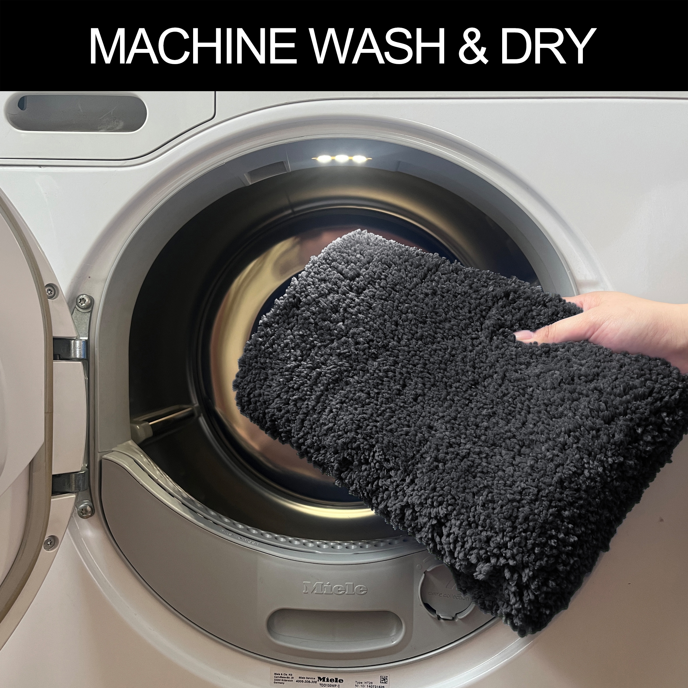my home Badematte »Inga, Badezimmer Teppich, Badvorleger«, rutschhemmend beschichtet, schnell trocknend-strapazierfähig-fussbodenheizungsgeeignet, Badteppich, unifarben, weich, als halbrund und rechteckig erhältlich