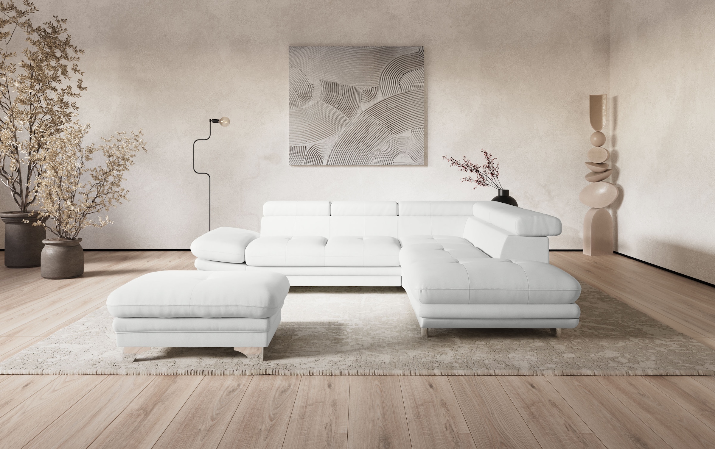 COTTA Ecksofa »Enterprise L-Form« mit Arm- & Kopfteilverstellung, wahlweise mit Bettfunktion