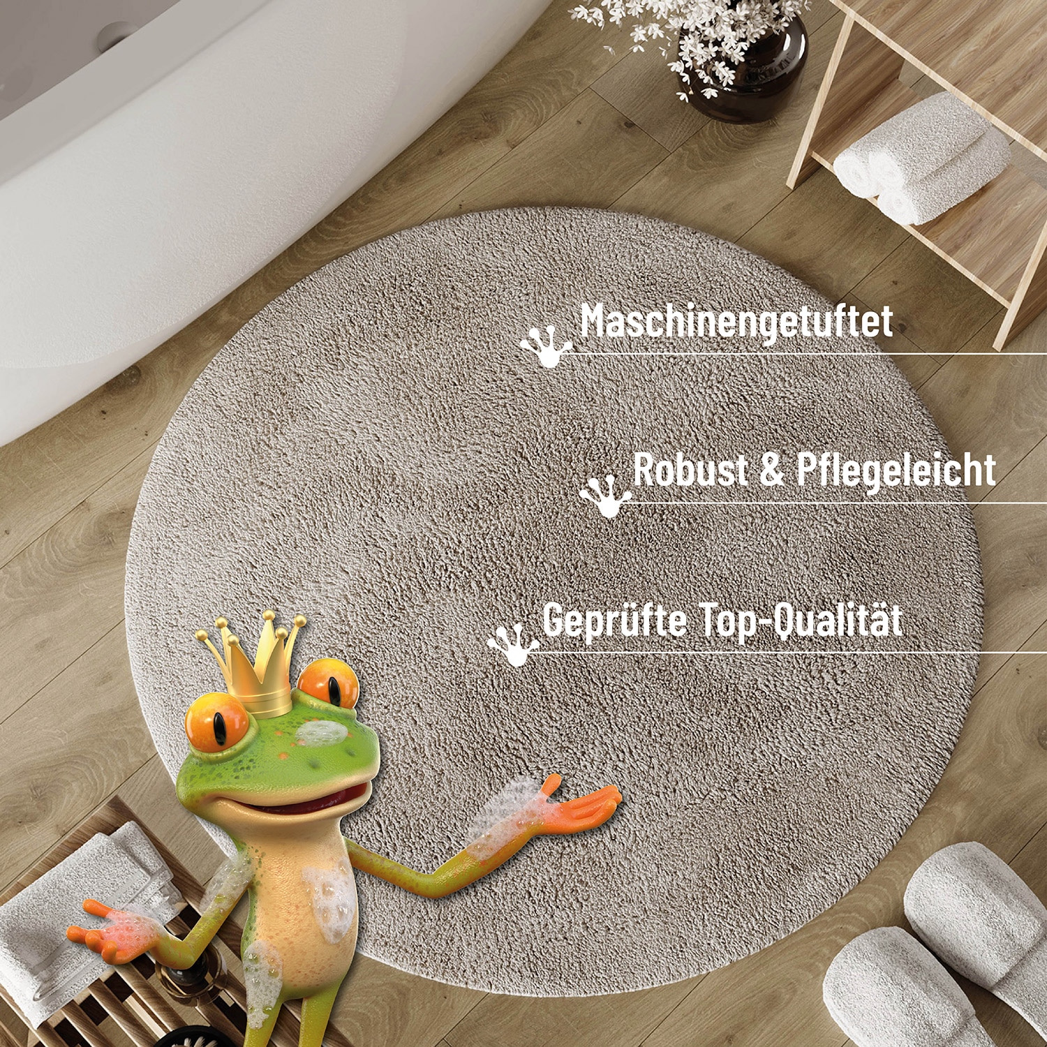 Wecon home Basics Tapis de bain »Erik« Höhe 20 mm waschbar, rutschfest, sehr weich, strapazierfähig, pflegeleicht