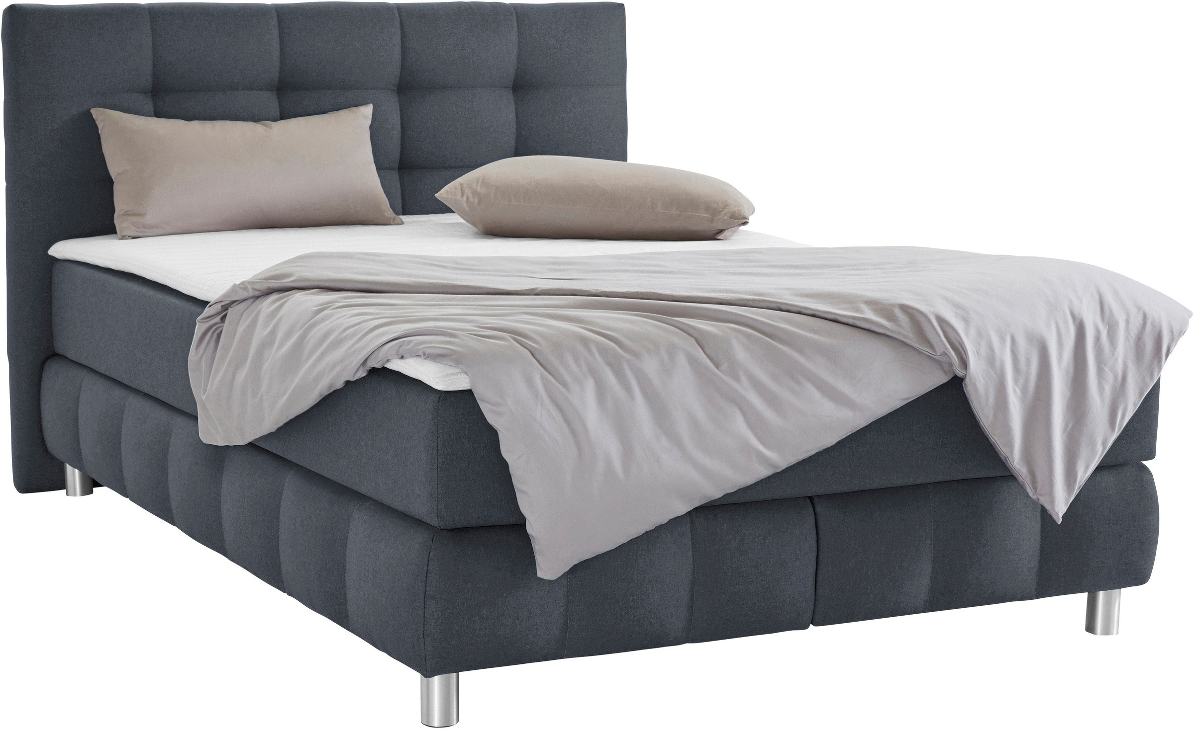 Home affaire Lit boxspring »Salo XXL« in Samtoptik oder Struktur, 6 Breiten in Überlänge 220cm, 4 Härtegrade