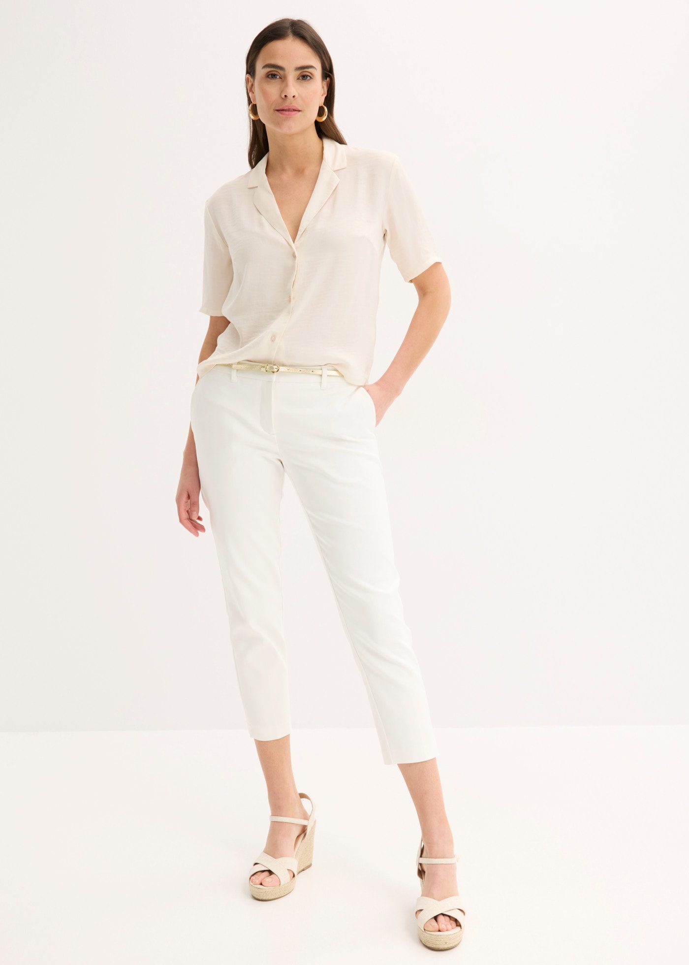 bonprix Pantalon 7/8  longueur élégante 7/8, coupe féminine, coupe régulière