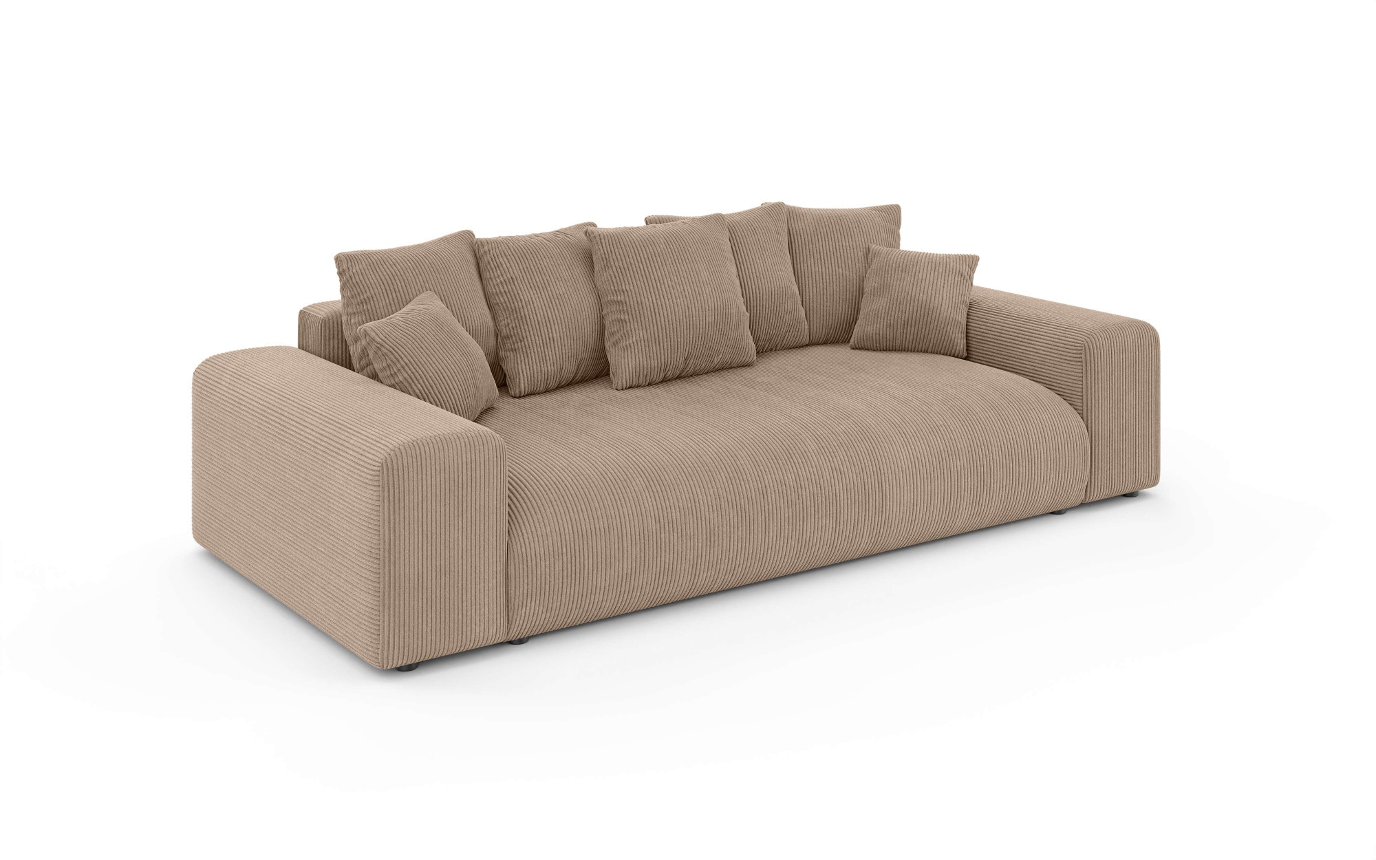 Home affaire Big-Sofa »LAKESIDE 3-Sitzer Schlafsofa mit Bettkasten, Breite 256,5 cm« Liegefläche 168,5x195 cm, hoher Sitzkomfort, Masse B/T/H: 256/122/82cm