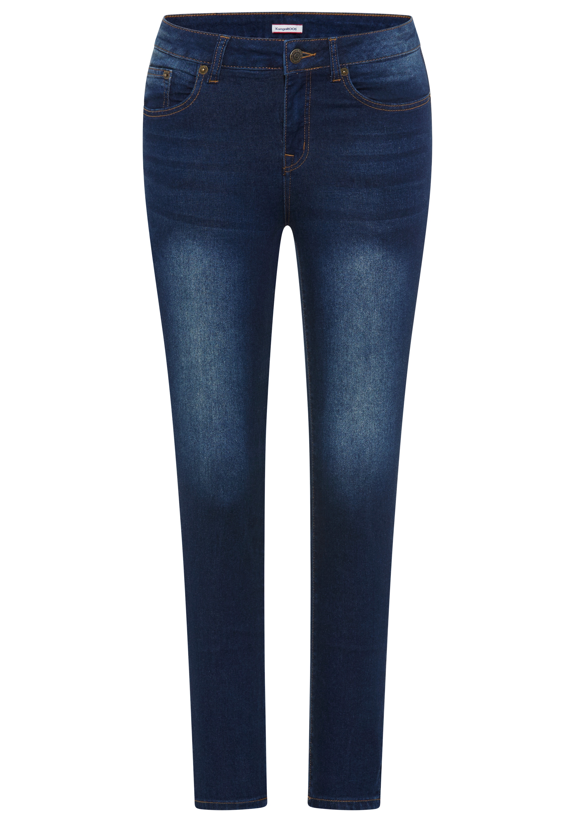 KangaROOS Jeans slim »CROPPED HIGH WAIST SLIM FIT« schmale Passform,  Röhrenjeans,  trendige Used-Waschung
