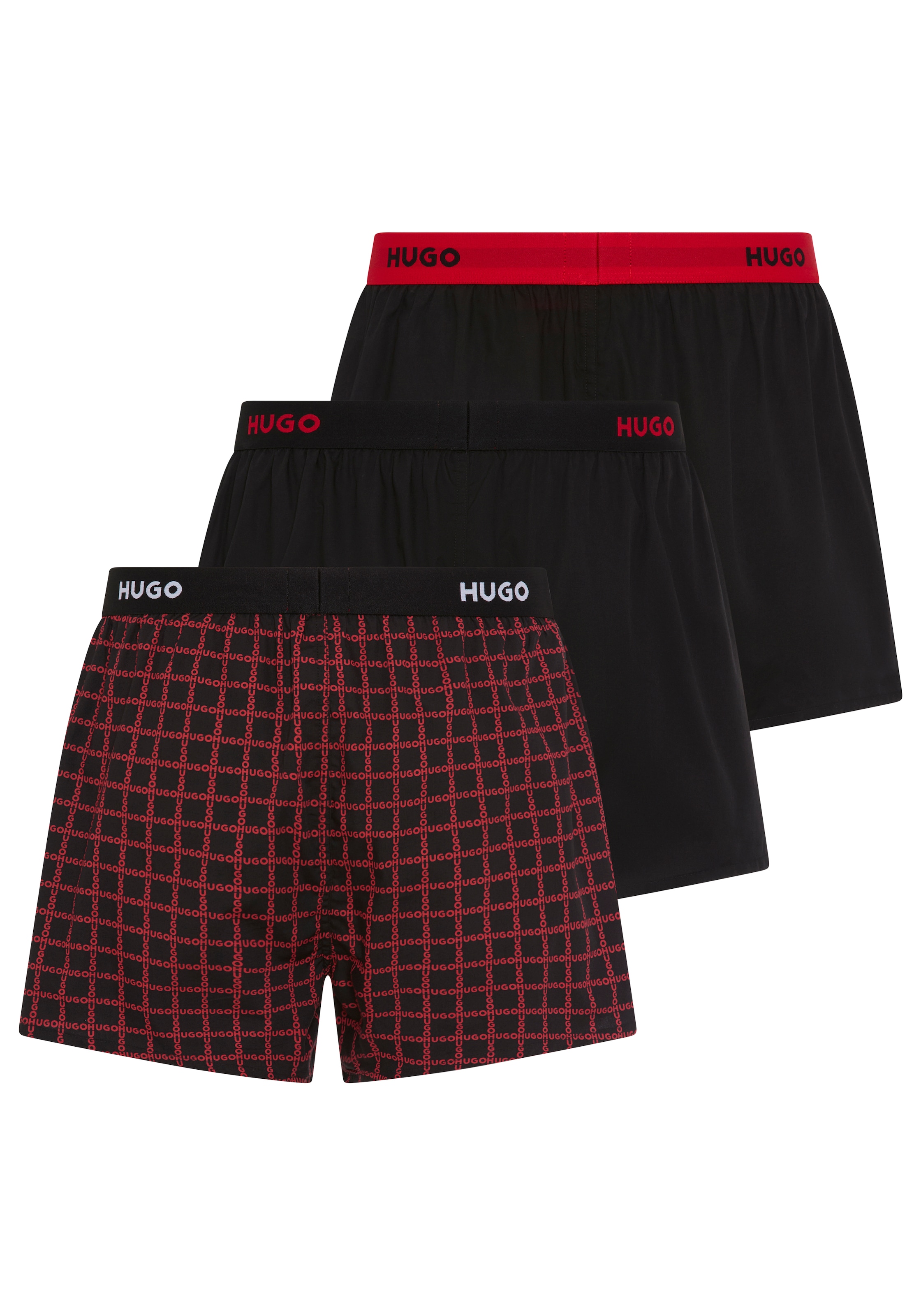 HUGO Underwear Webboxer »WOVEN BOXER TR« Packung, 3er-Pack, 3 Stk. tlg., Webboxer mit HUGO Schriftzug