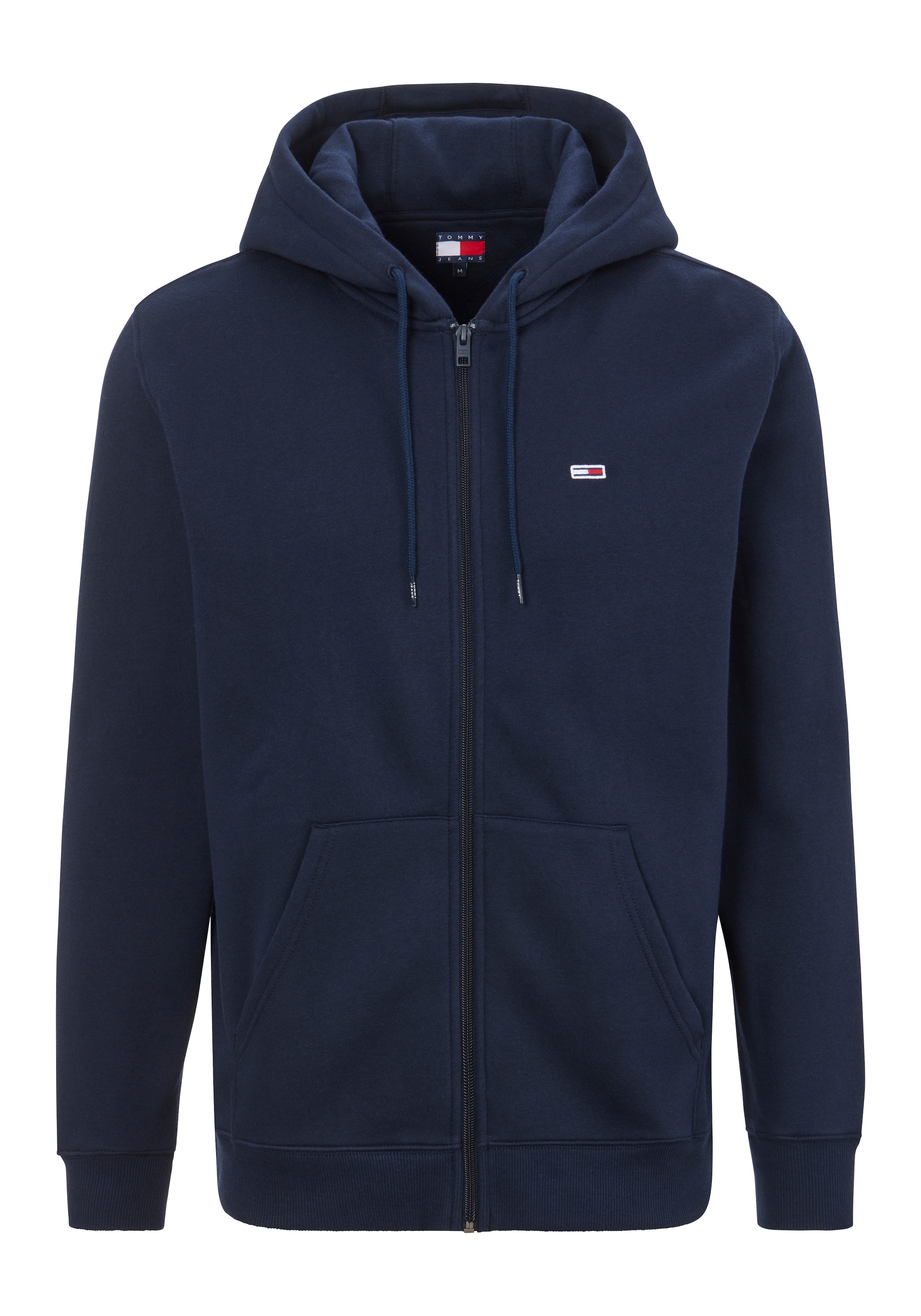 Tommy Jeans Kapuzensweatjacke »TJM REGULAR S FLAG ZIP FLEECE THRU« mit bestickten Markenlogo auf Brusthöhe