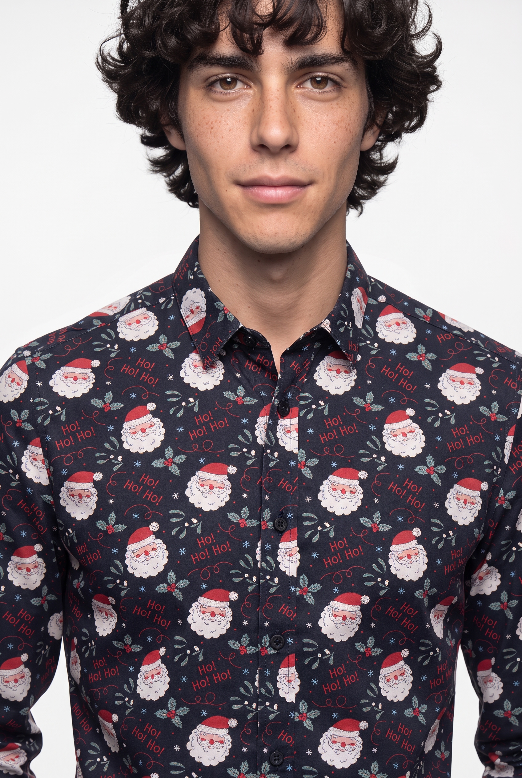 ONLY & SONS Langarmhemd »ONSALF XMAS AOP SLIM POPLIN LS SHIRT« Weihnachtlich bedruckt, Baumwolle, slim fit