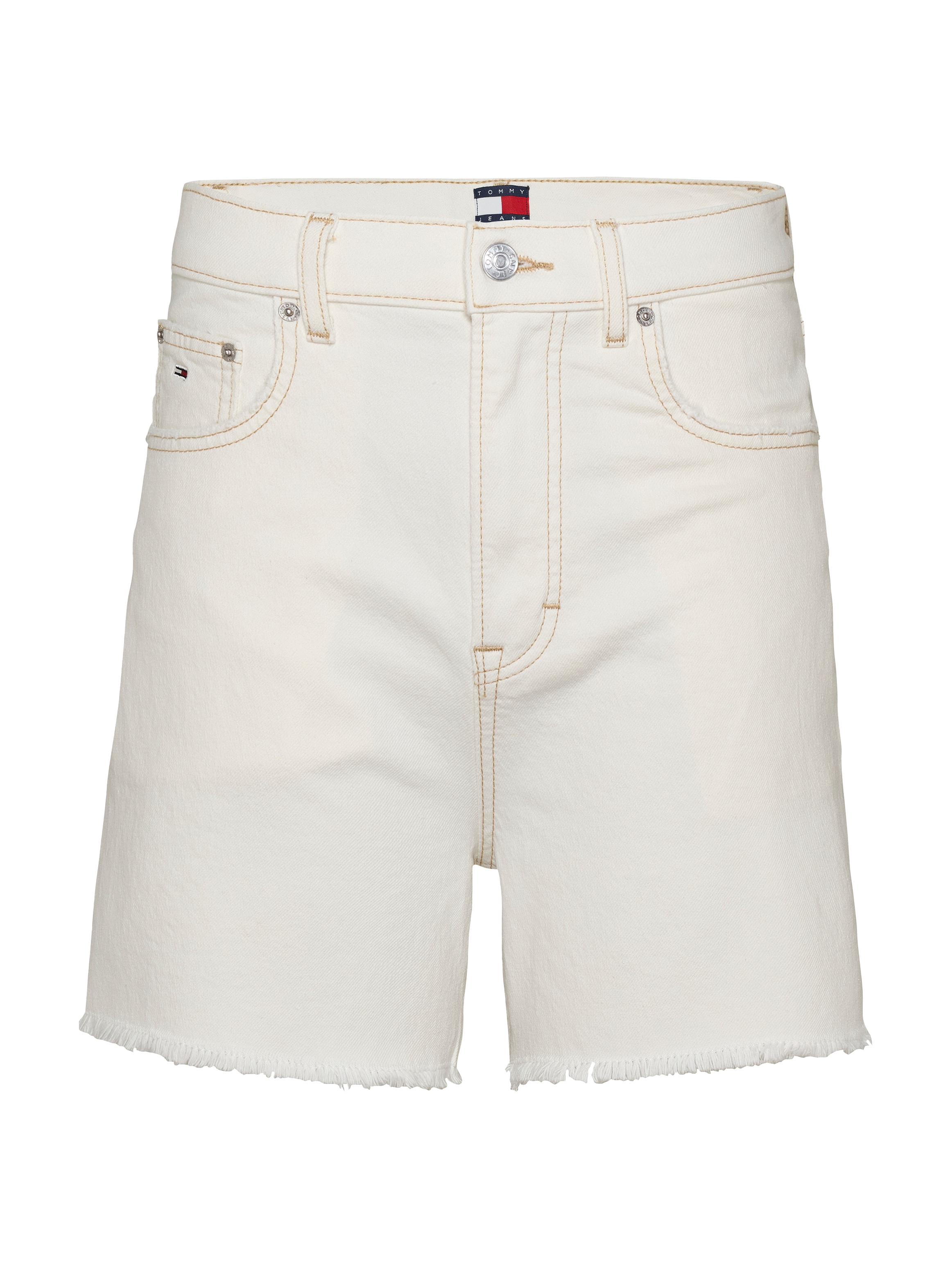 Tommy Jeans Short »MOM SHORT BI8194«  mit Logo-Badge, ausgefranster Kante