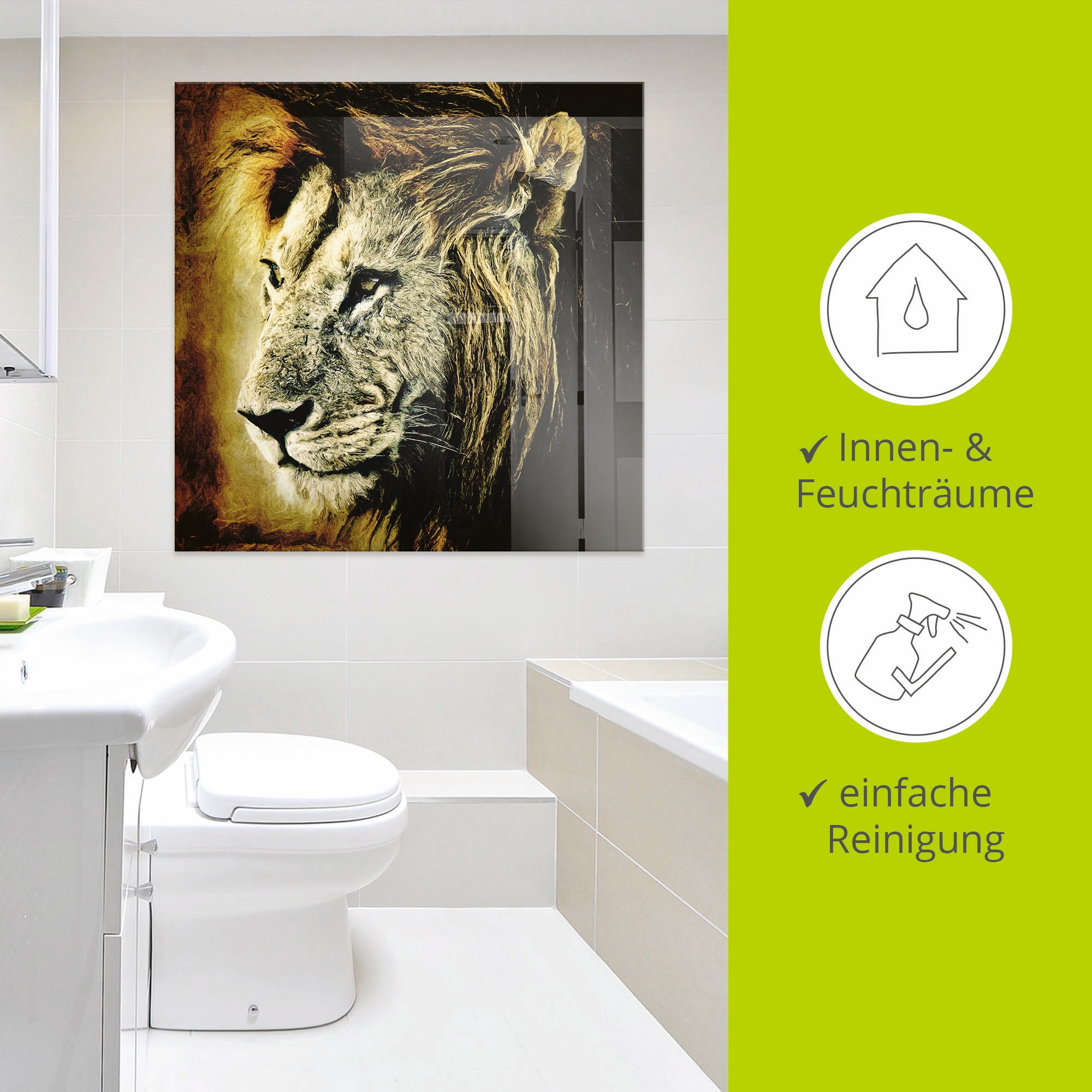 Artland Glasbild »Löwe«, Wildtiere, (1 St.), in verschiedenen Grössen