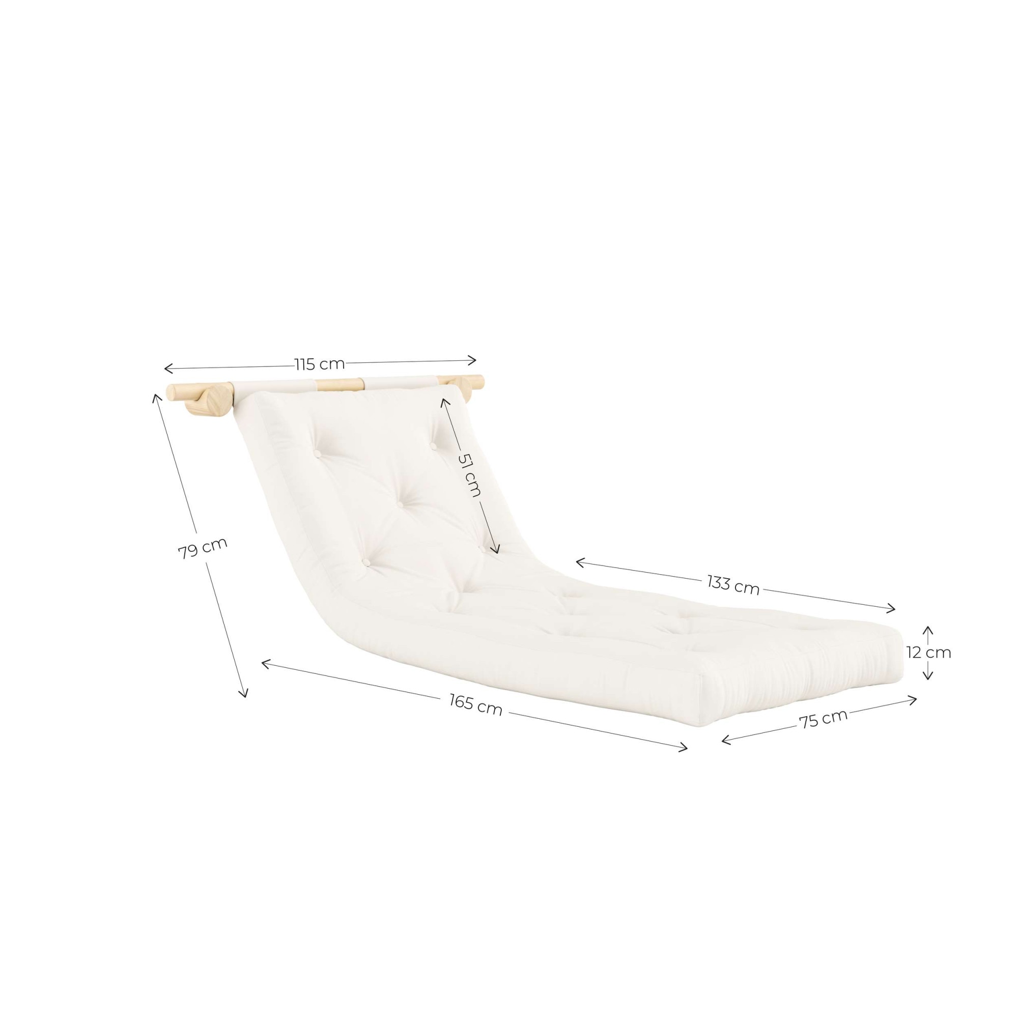 Karup Design Schlafsofa »Hooked Schlafsessel, Sitz- und Schlafplatz, Wandmontiert, platzsparend«, Futonmatratze inkl. Halterungsset aus FSC®-zertifiziertem Massivholz