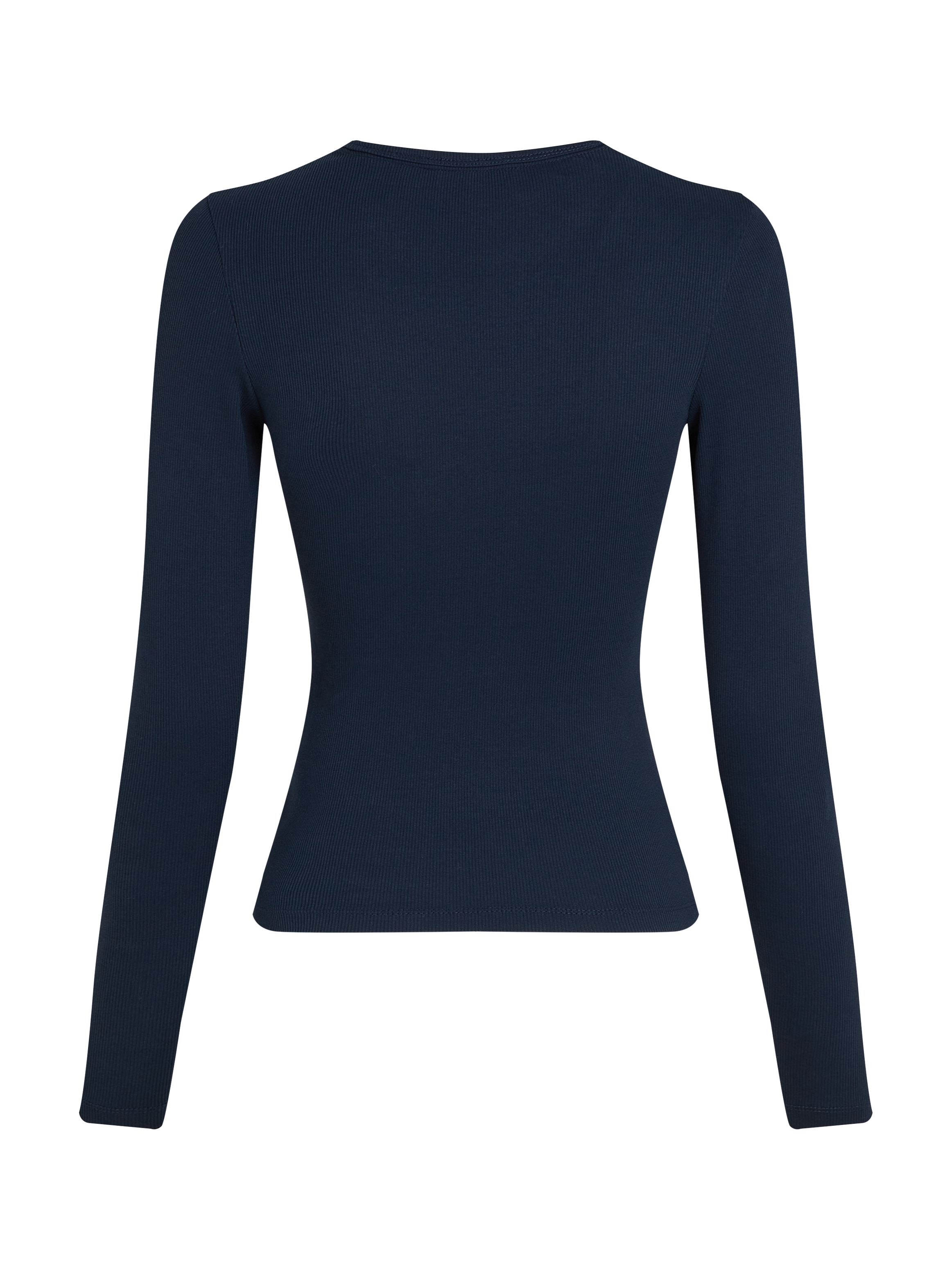 Tommy Jeans T-shirt à manches longues »TJW SLIM ESSENTIAL RIB LS« avec broderie du logo