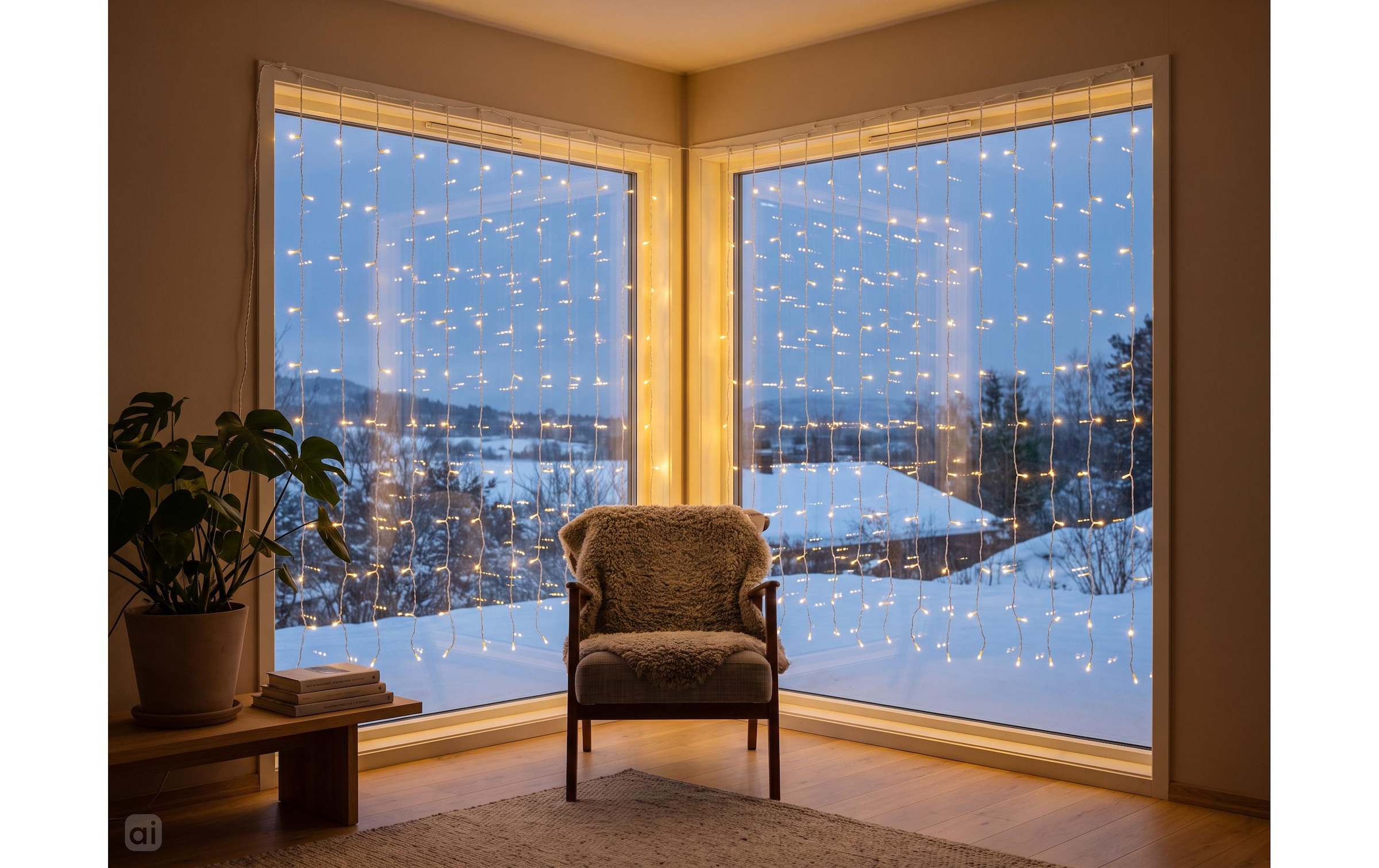 Cocon Lichterkette »Lichtervorhang, 400 LEDs Warmweiss, 3 m«