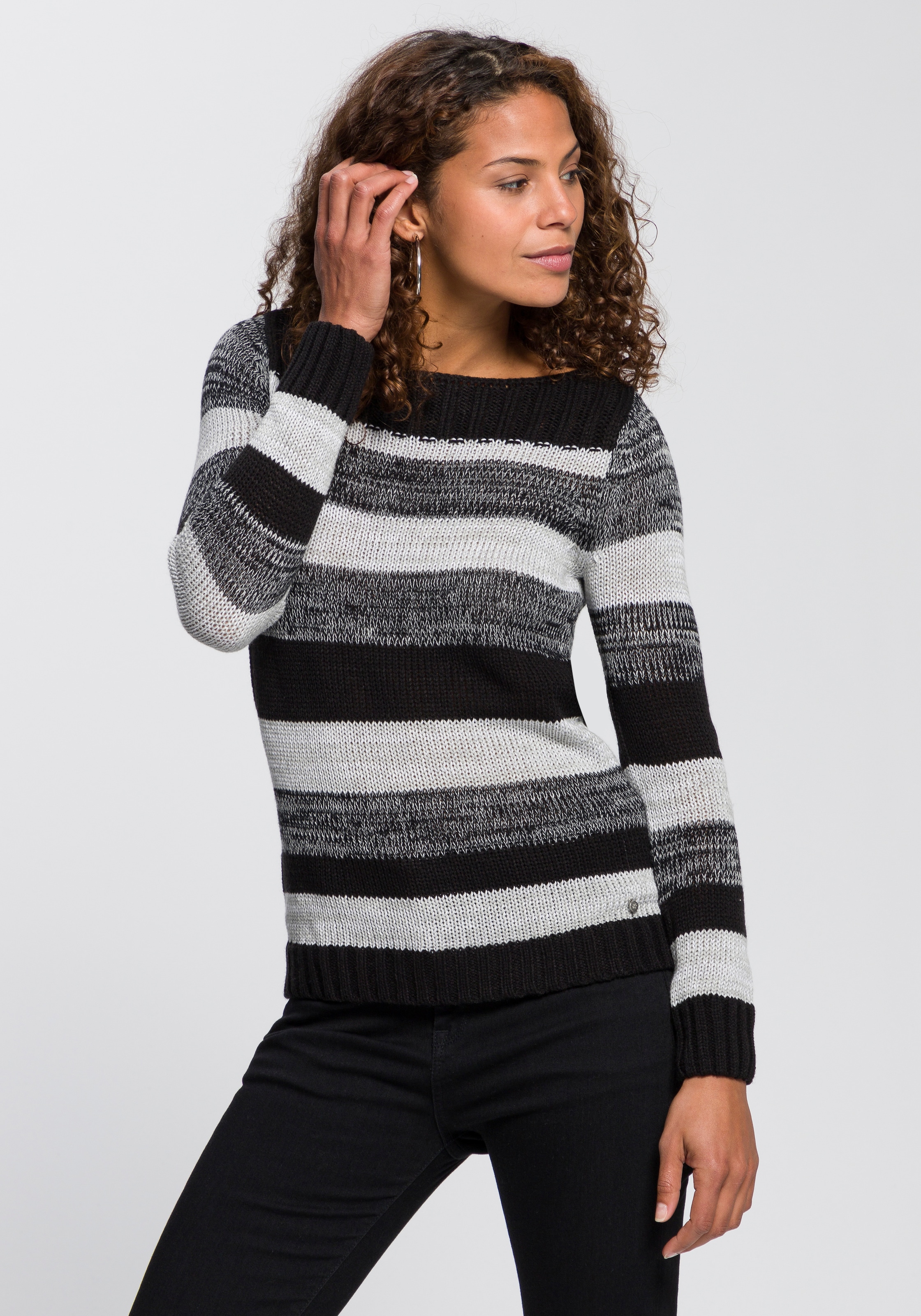 Image of AJC Strickpullover mit U-Boot Ausschnitt und tollem Streifendesign