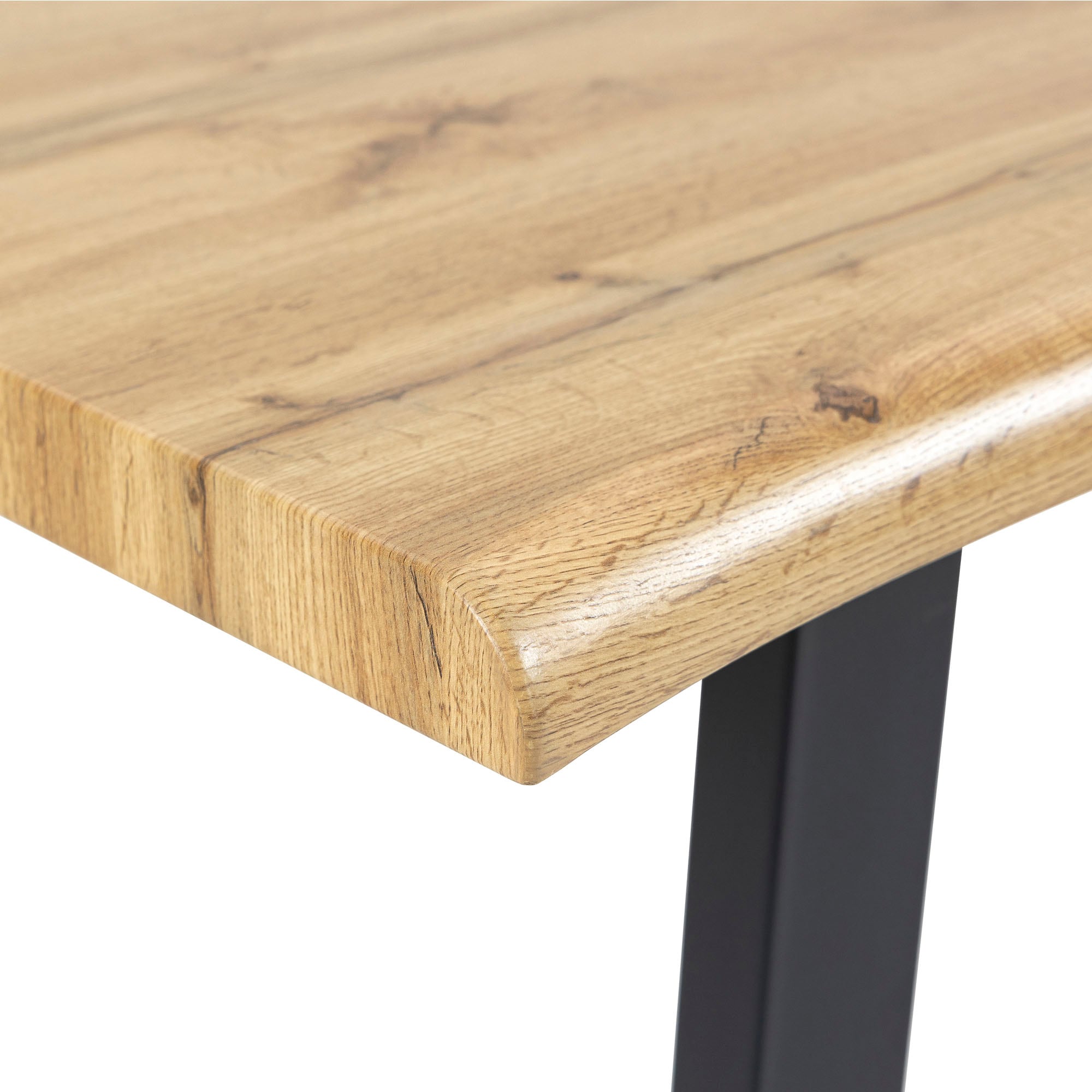 Duo Collection Table en bord d'arbre »Tisch Thea« Structure massive en métal en forme de luge, capacité jusqu'à 100 kg