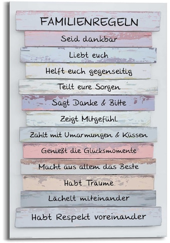 Reinders! Holzbild »Deco Panel 60x90 Familien Regeln« kaufen