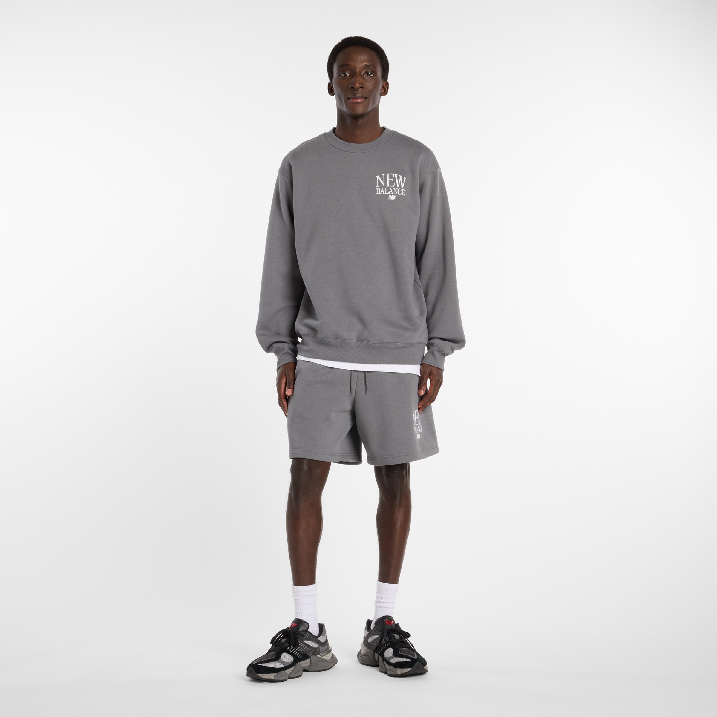 New Balance Sweatshorts  mit Kordelverschluss, aus Baumwolle und Polyester, in Fleece-Qualität