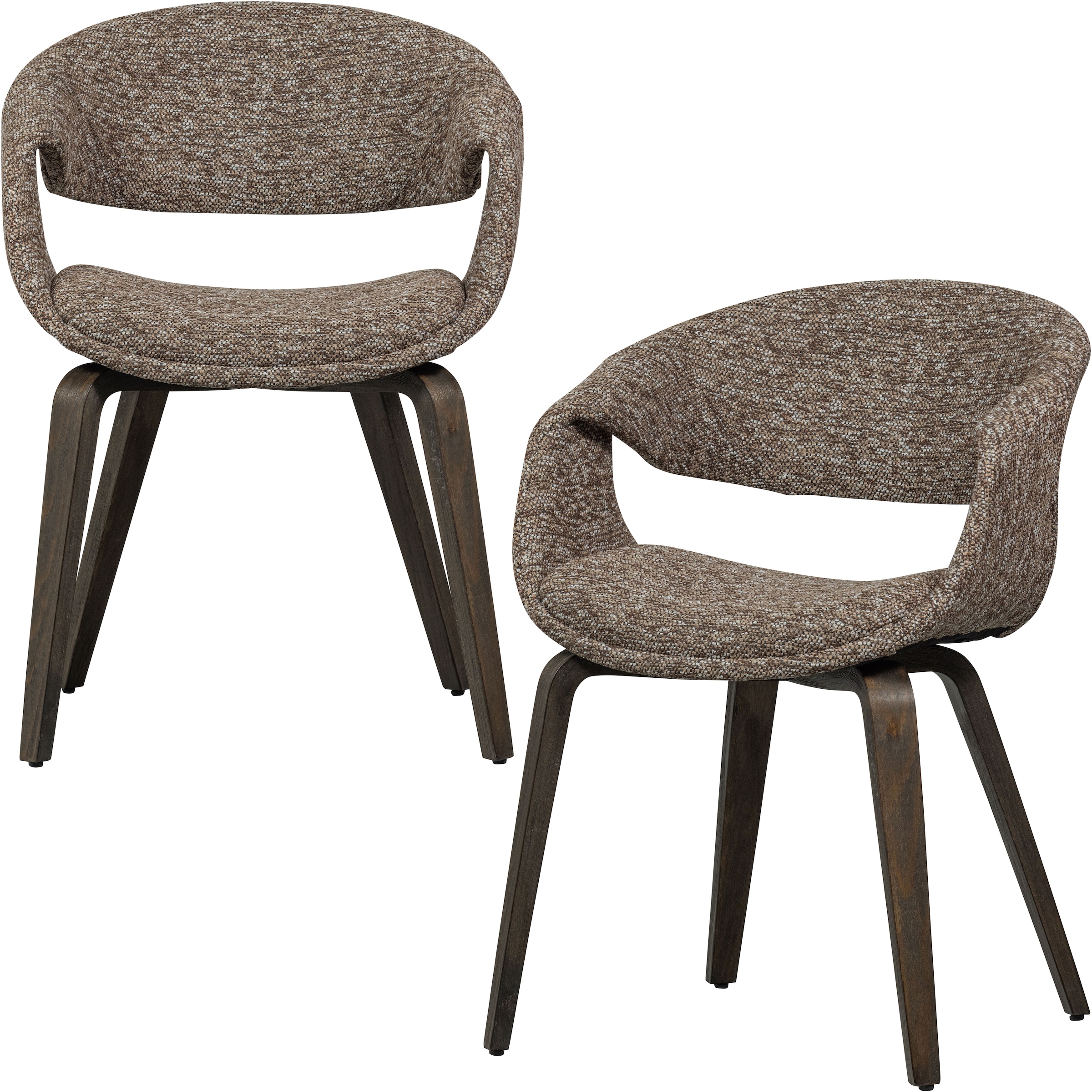 Image of WOOOD Esszimmerstuhl "Yossi mit Gewebtem Bezug und Holzgestell B57 x T57 x H78 cm (2er-Set)" (Set) 2 Stk.Maximale Verschleissfestigkeit, Tragkraft 136 kg, Pfleiglicht
