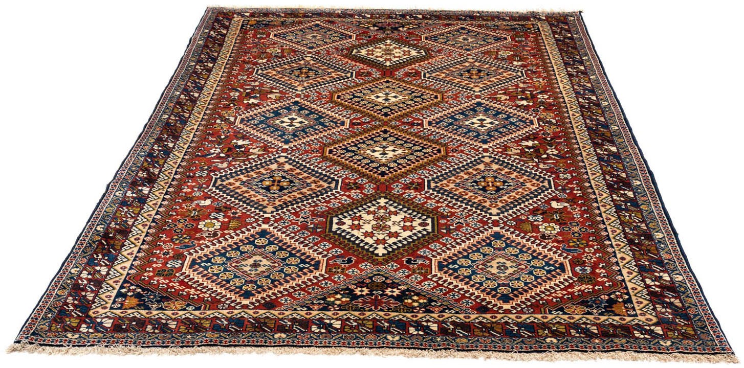 Image of morgenland Hochflor-Läufer »Yalameh Felder Rosso chiaro 186 x 82 cm«, rechteckig, 1 mm Höhe, Handgeknüpft bei Ackermann Versand Schweiz