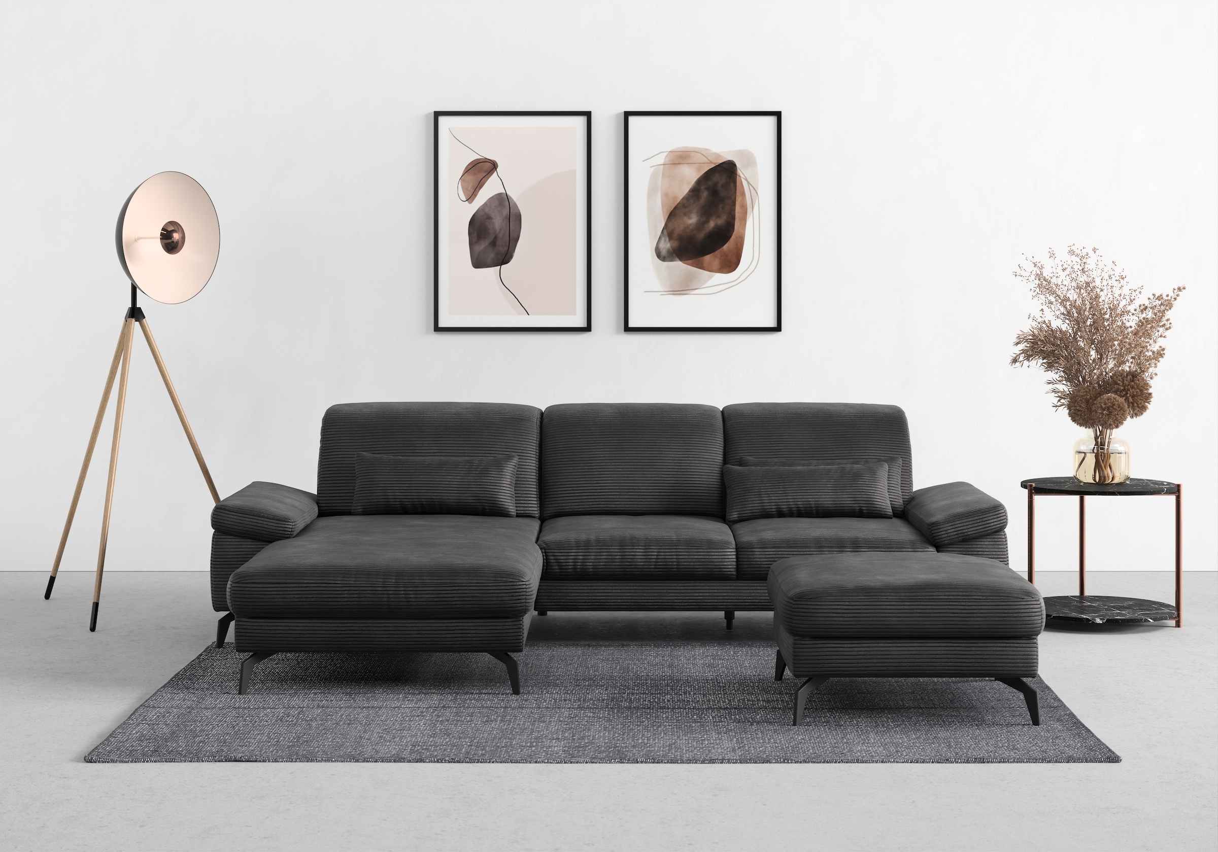 sit&more Ecksofa »Cabana L-Form«, Recamiere, wahlweise mit Sitztiefen-, Armlehnen- und Kopfteilfunktion