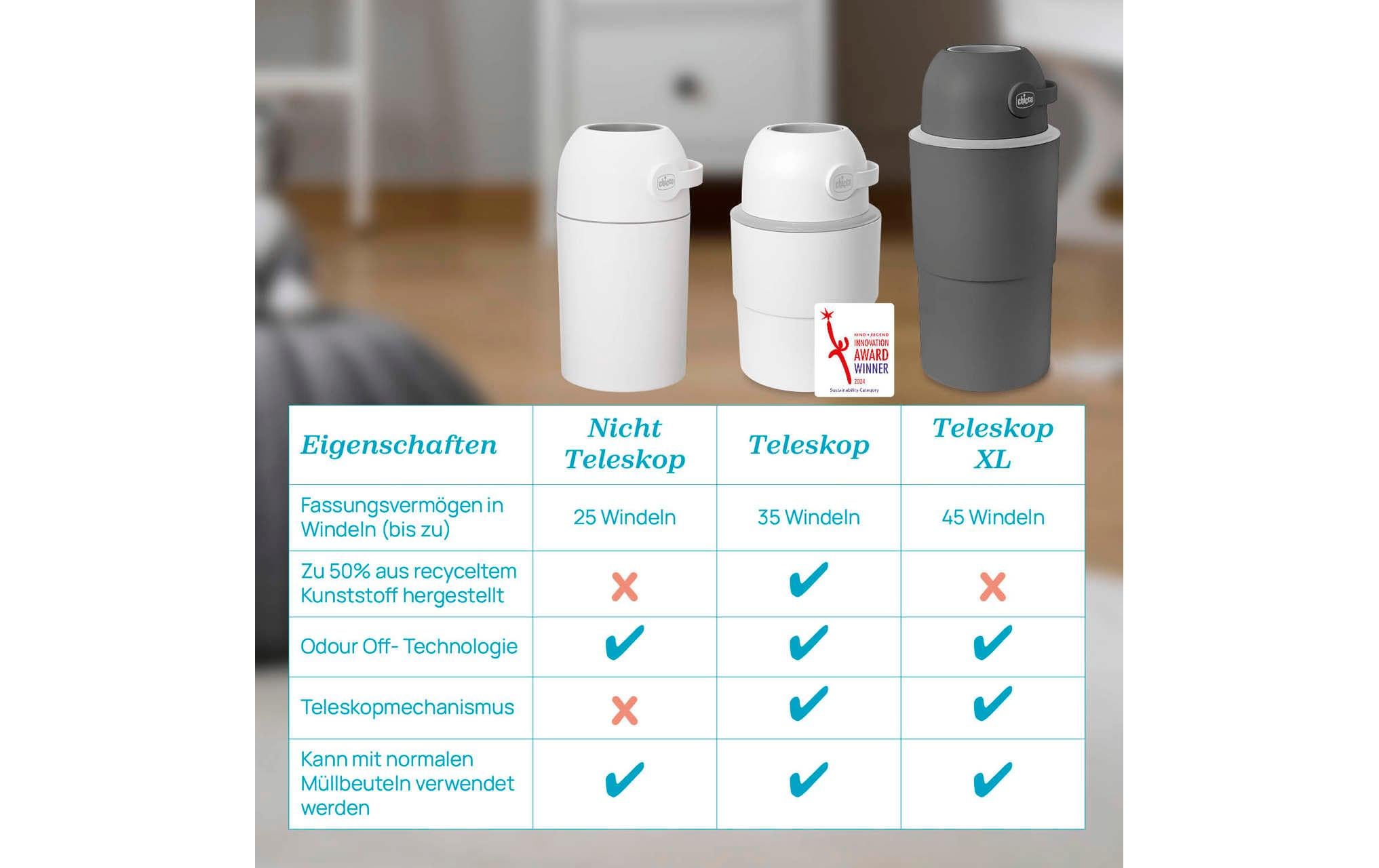 Chicco Windeleimer »Chicco Windeleimer Odour Off XL Stone 45 l Steingrau«