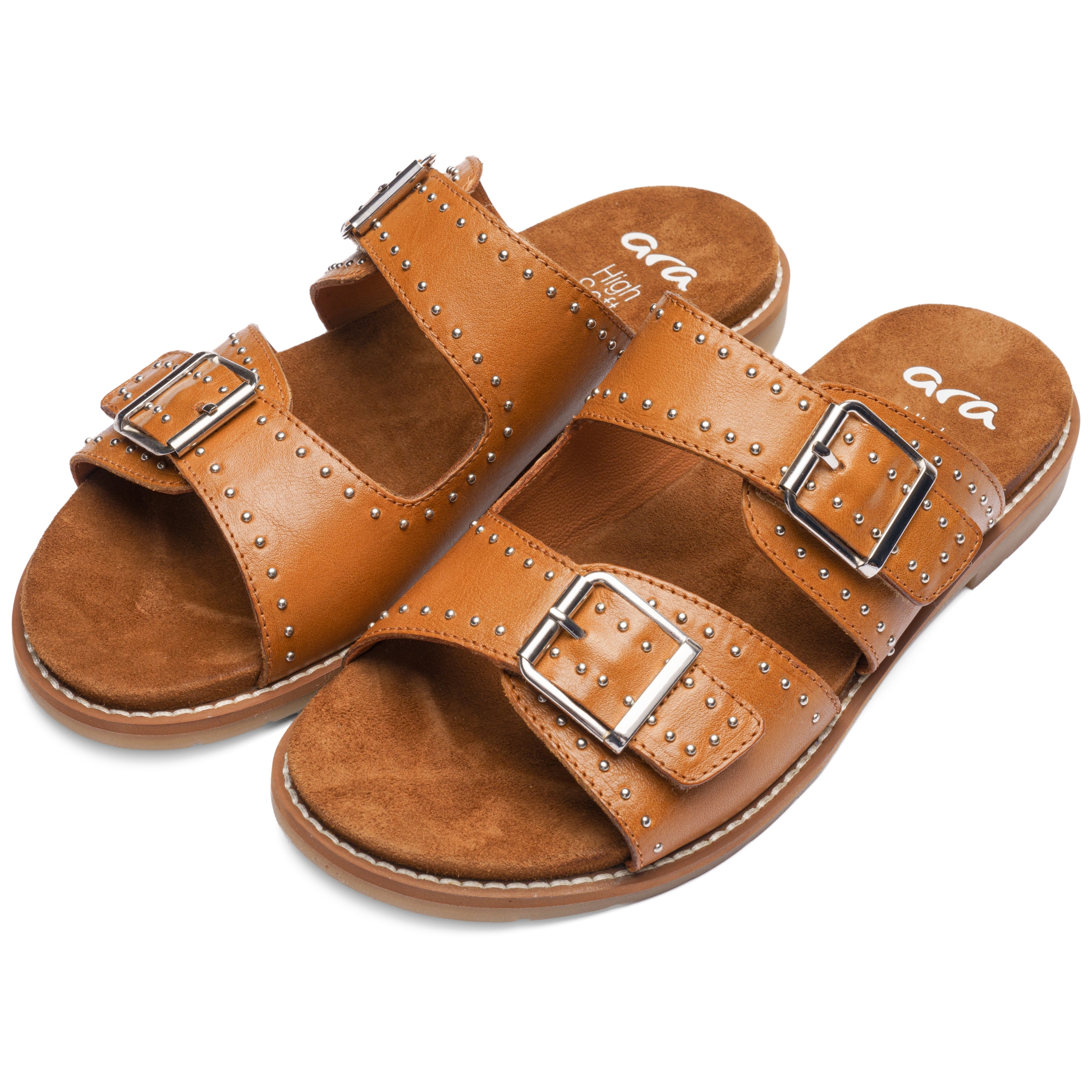 Image of Ara Pantolette "ELBA" Blockabsatz, Schlupfschuh mit kleinen Nieten verziert, G-Weite (=weit)