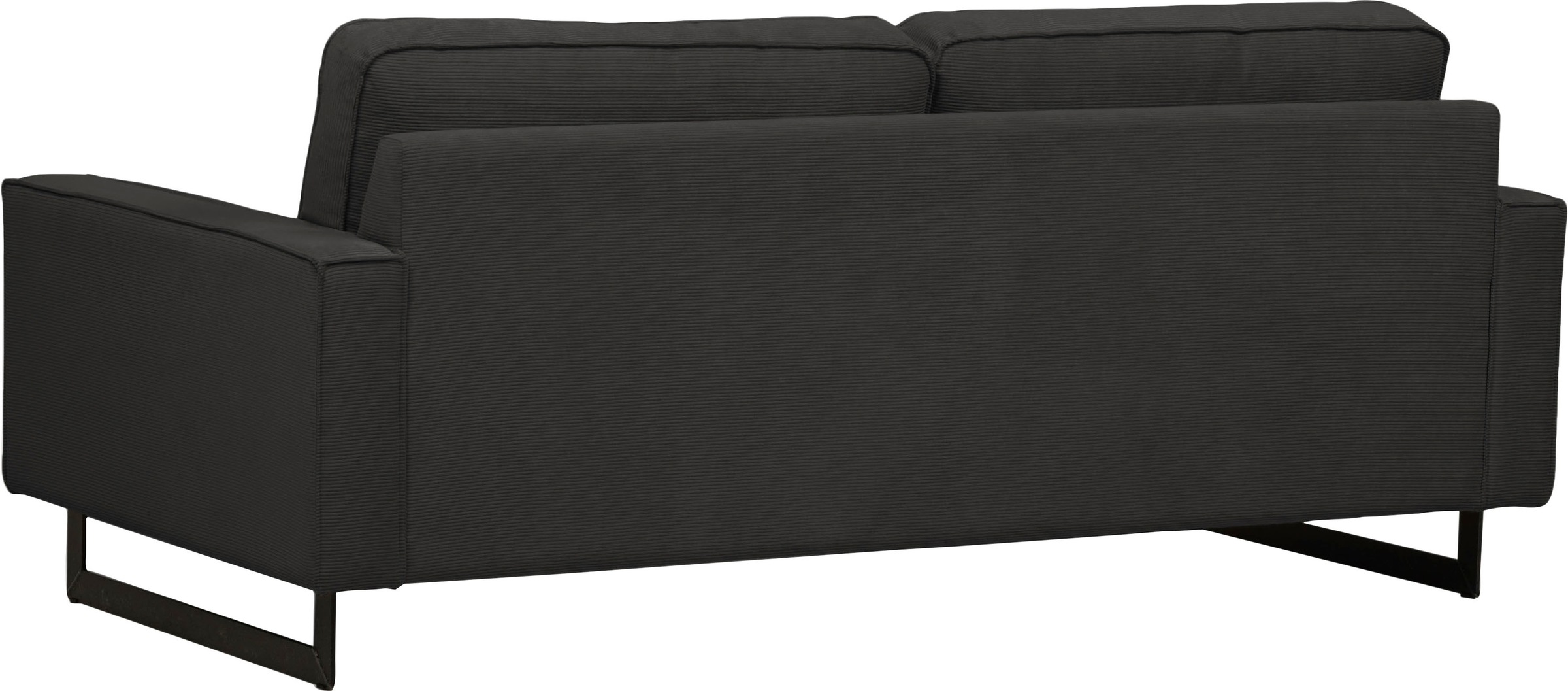 PLACES OF STYLE 3-Sitzer »Pinto, 206 cm, Cord, Chenille, Lederoptik« mit Keder, schwarze Metallfüsse, Wellenunterfederung