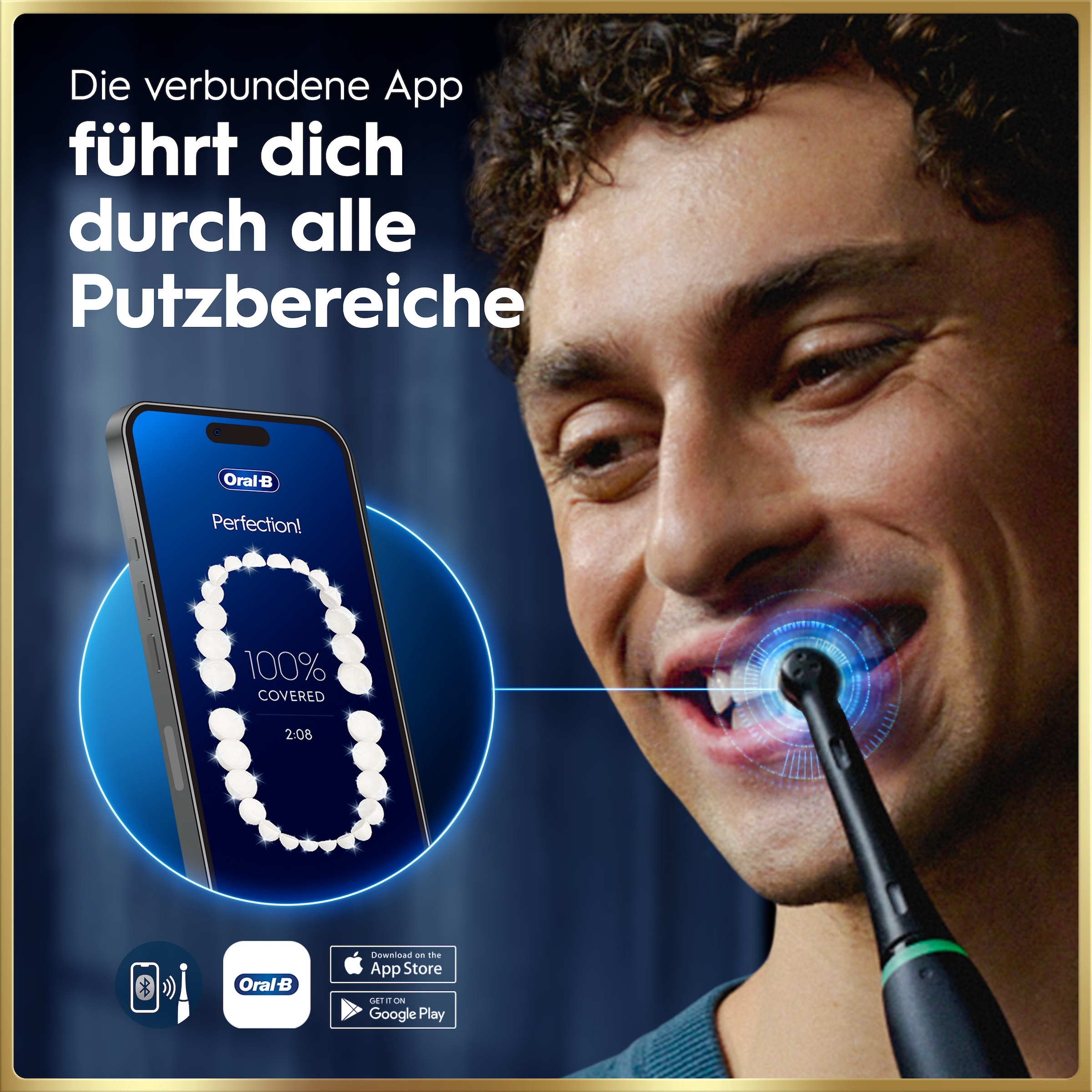 Oral-B Brosse à dents électrique »iO 9 Duopack« 3 cuis Aufsteckbürsten avec technologie magnétique, 7 modes de nettoyage, écran couleur et étui de voyage avec charge
