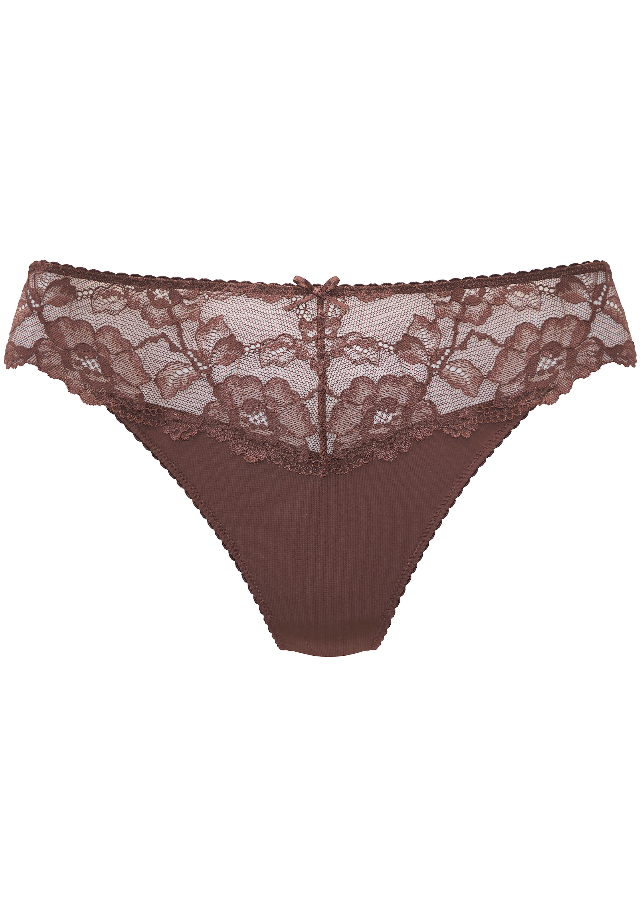 LASCANA String »Vittoria« mit seidiger Microfaser & floraler Spitze