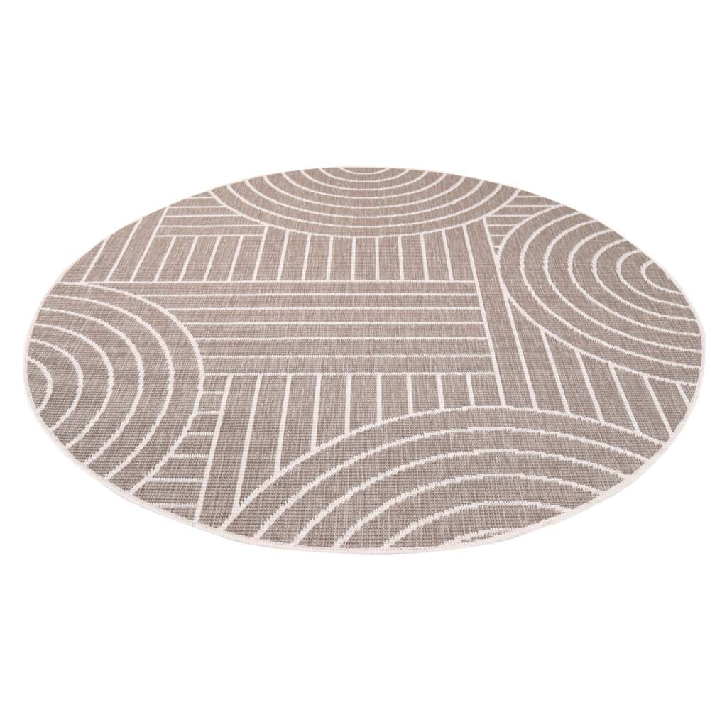 Carpet City Outdoorteppich »DUO RUG 5842« rund 5 mm Höhe Wendeteppich Wetterfest In- & Outdoor, Balkon, Terrasse, Wohnzimmer