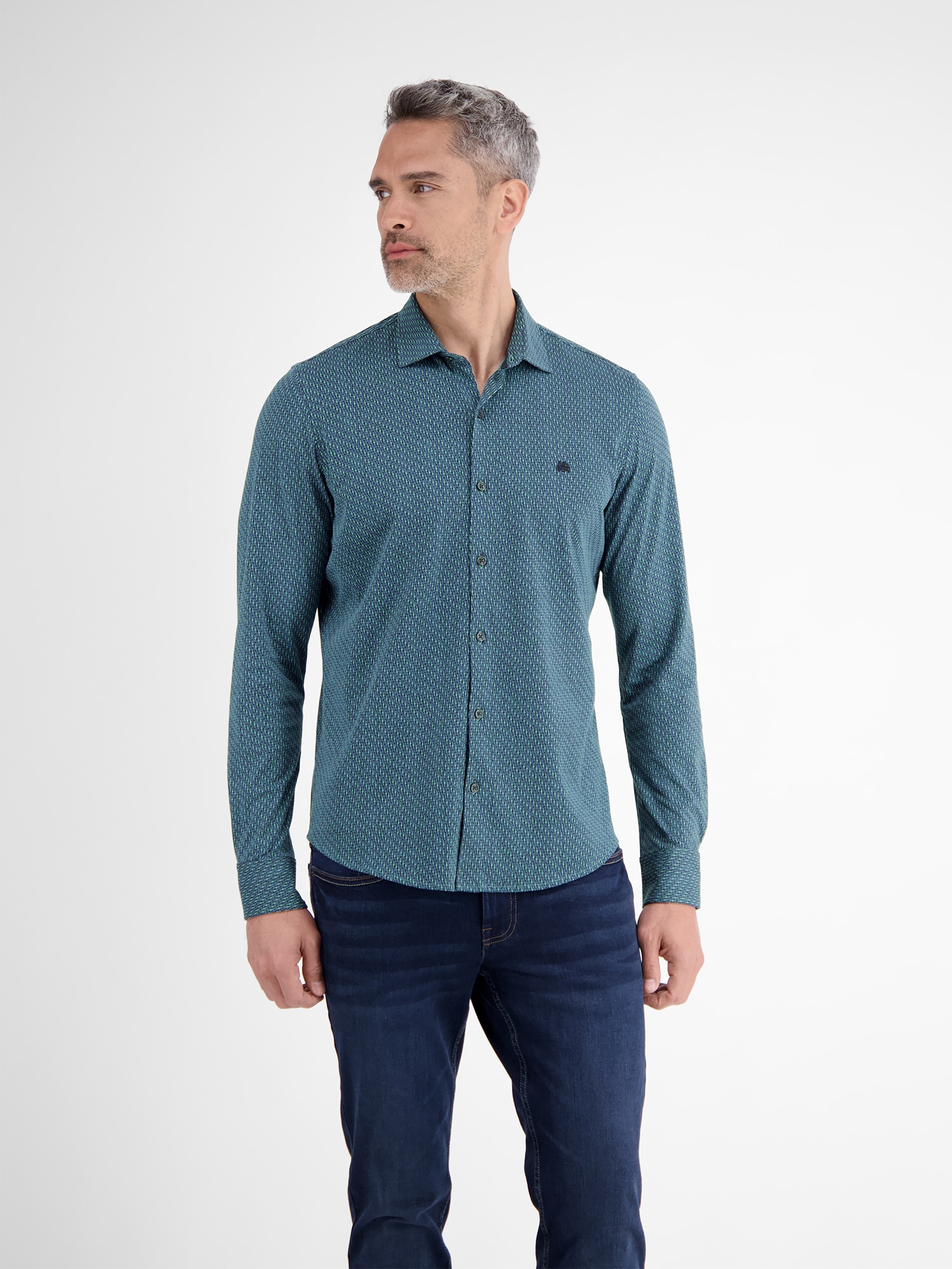 Image of LERROS Langarmhemd "Jersey Herrenhemd"