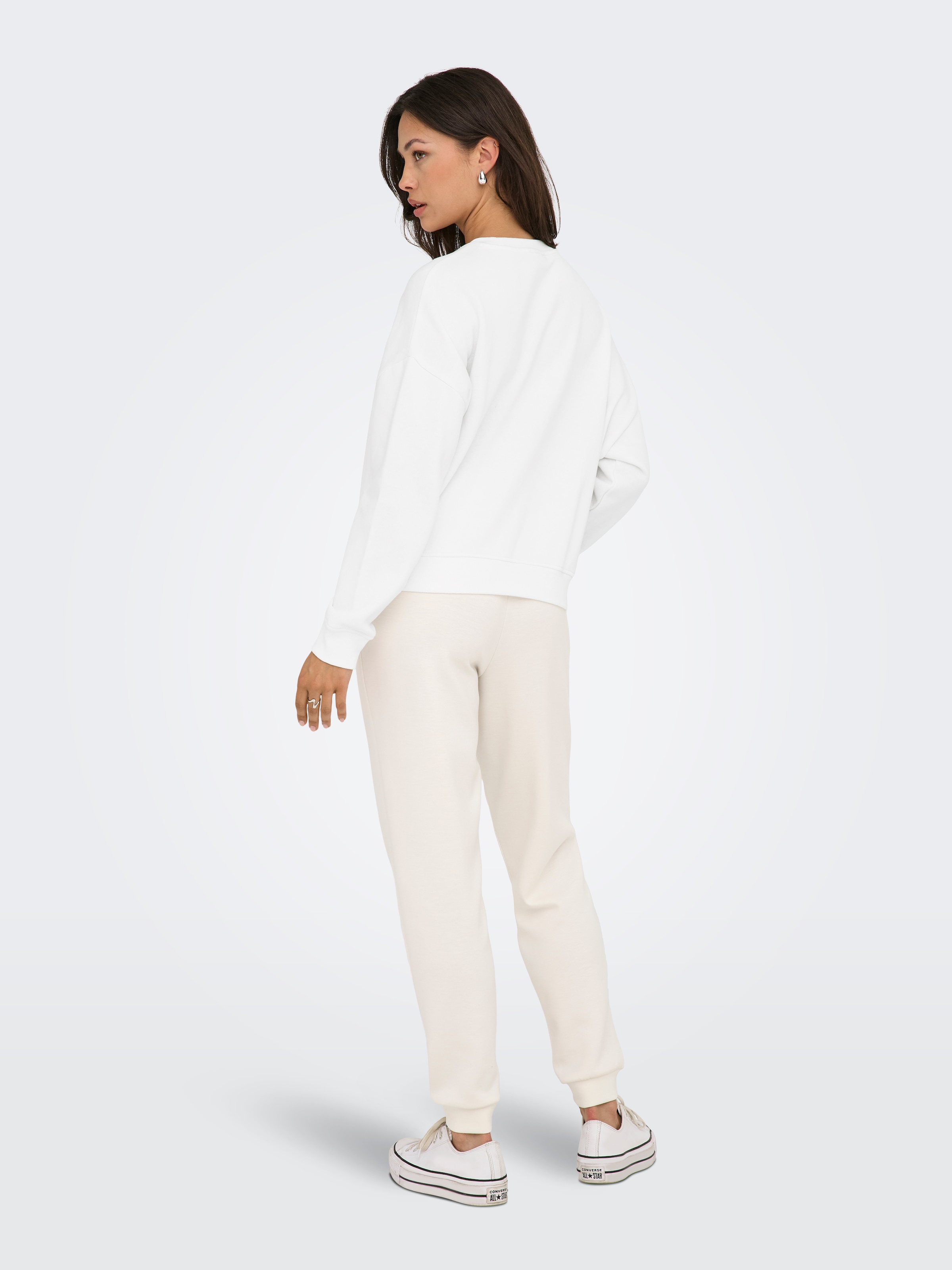 ONLY Sweat-shirt »ONLSWEAT L/S CREW OVERSIZE SWT«, mélange de coton, coupe ample, col rond
