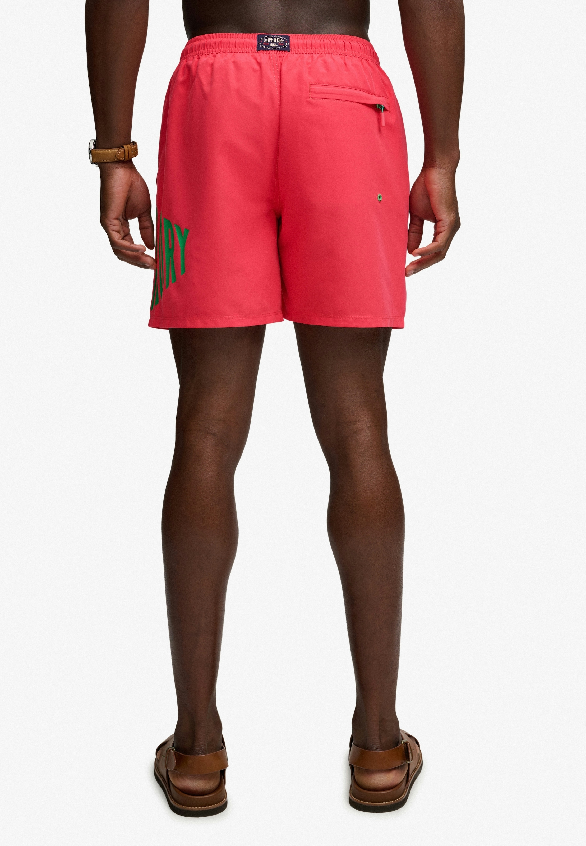 Superdry Short de bain »PRINTED LOGO 16 SWIM SHORT« coupe mode, design uni, en polyester, facile d'entretien