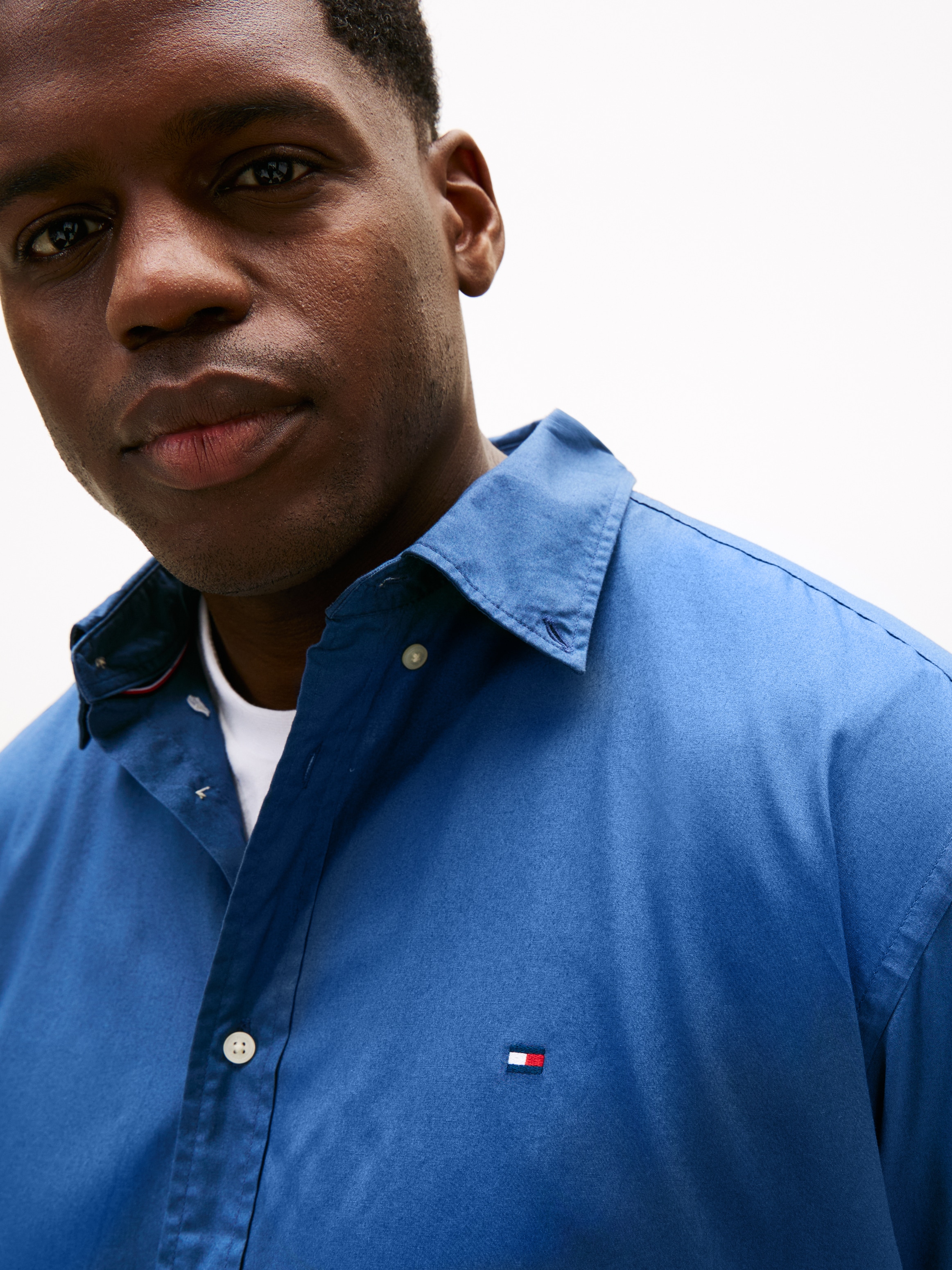 Tommy Hilfiger Big & Tall Chemise à manches longues »BT - FLEX POPLIN SOLID« Grosse Grössen, Button-down-Kragen, regular fit