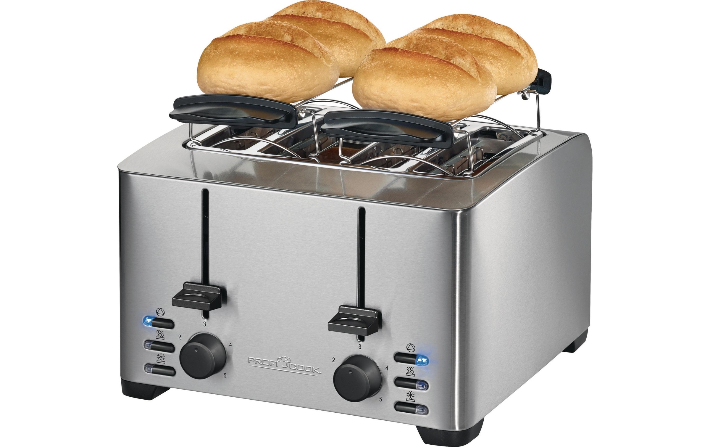 ProfiCook Toaster »PCTA 1073 Silberfarben«, für 4 Scheiben, 1500 W