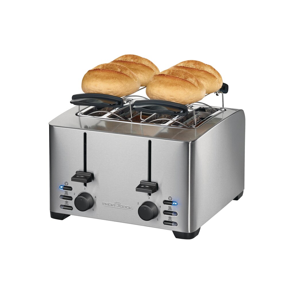 ProfiCook Toaster »PCTA 1073 Silberfarben«, für 4 Scheiben, 1500 W