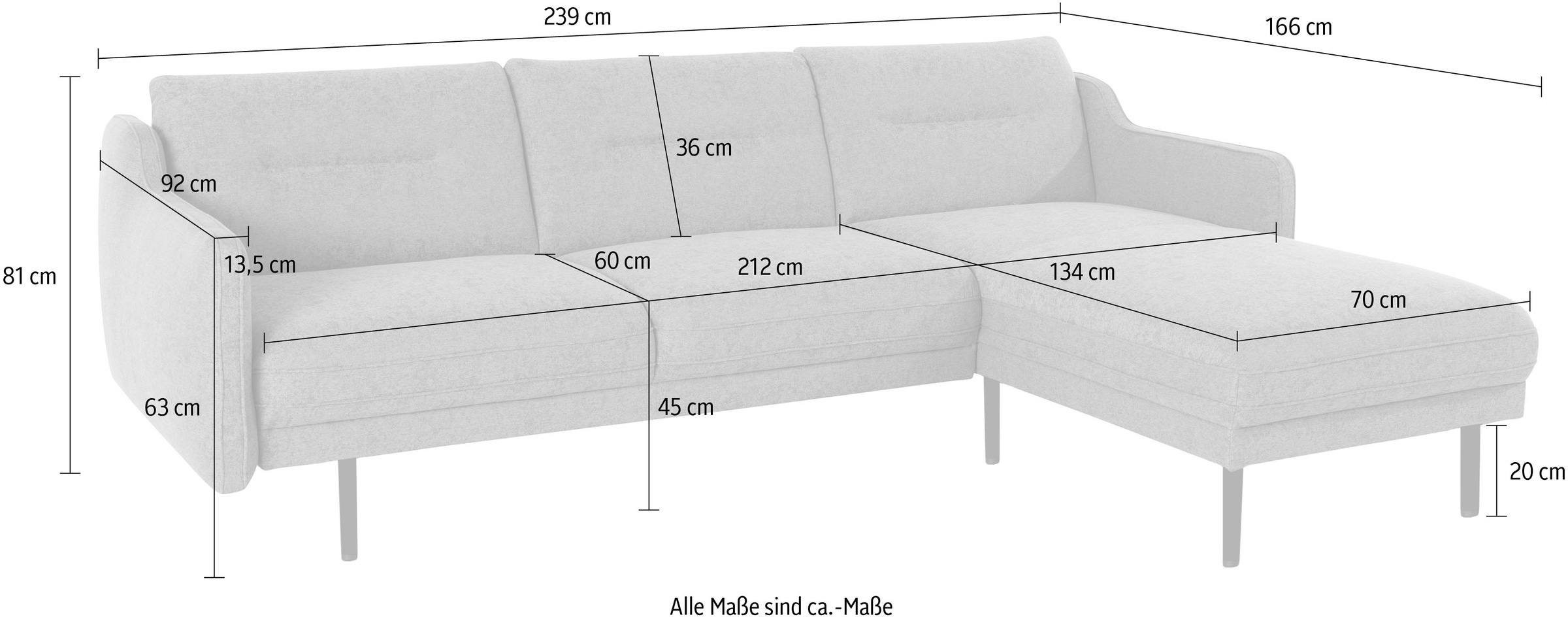 GOODproduct Ecksofa »Nordfyn L-Form« edles Design in 3 Bezugsqualitäten