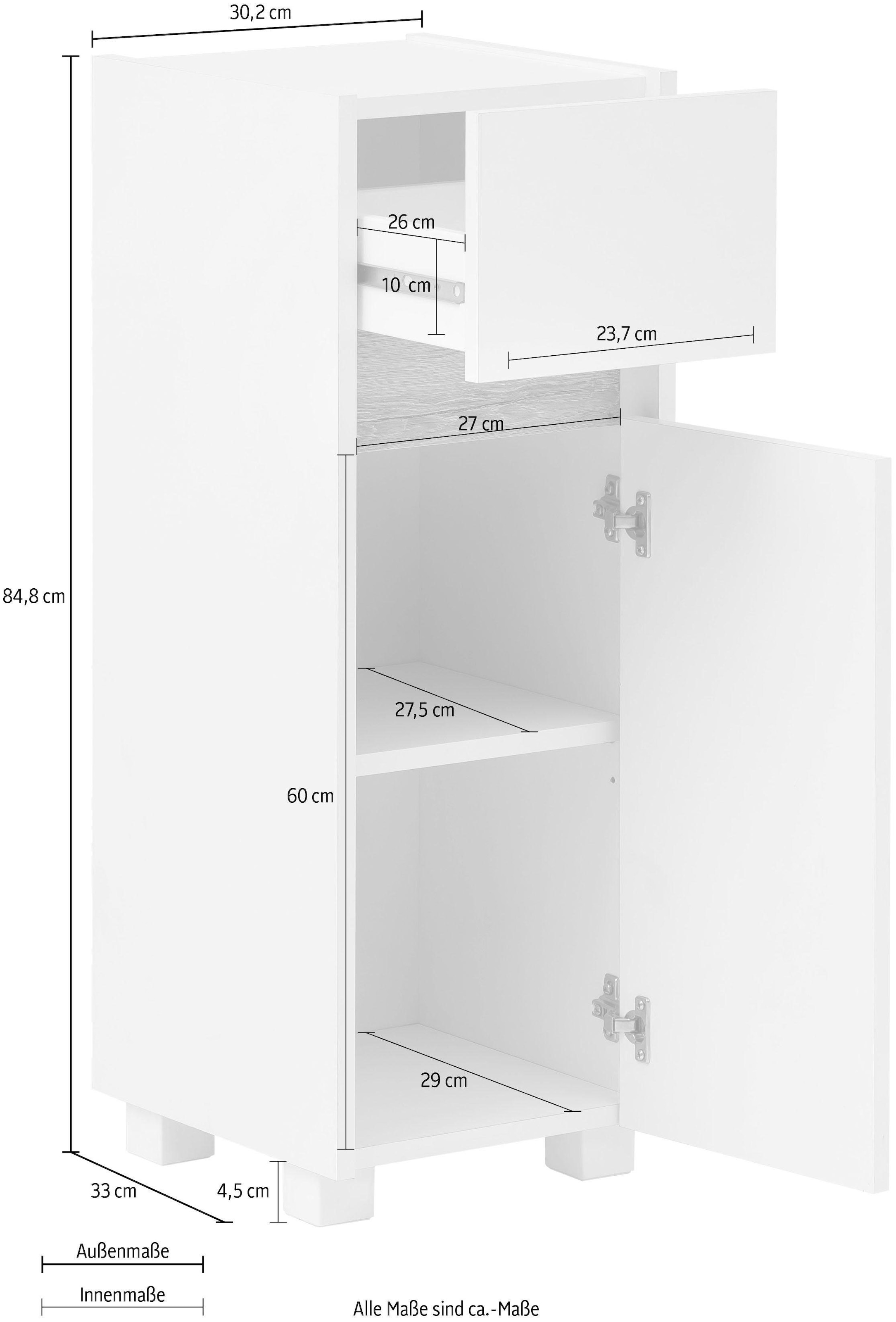 Schildmeyer Unterschrank »Cosmo«, Breite 30 cm, Badezimmerschrank, Blende  im modernen Wildeiche-Look kaufen