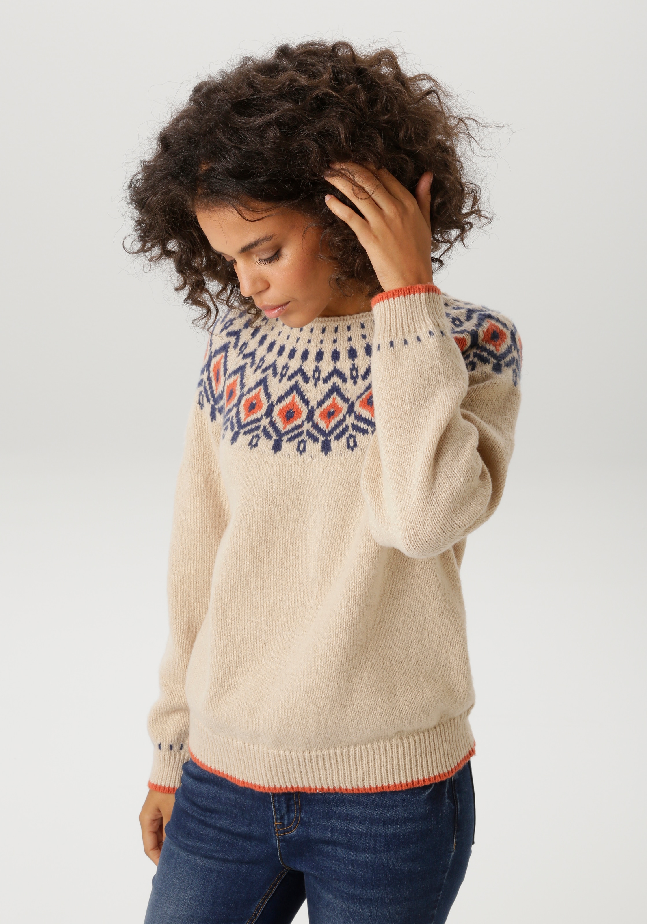 Image of Aniston CASUAL Strickpullover mit farbharmonischen Norweger-Muster