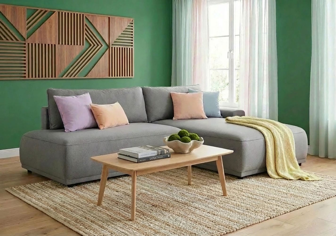 Image of TRENDMANUFAKTUR Ecksofa "Fordon II, Schlafsofa mit Bettkasten, Couch in L-Form, Breite 250 cm" in Struktur LUMOS, 3D-Effekt, anthrazit, Armlehne rechts