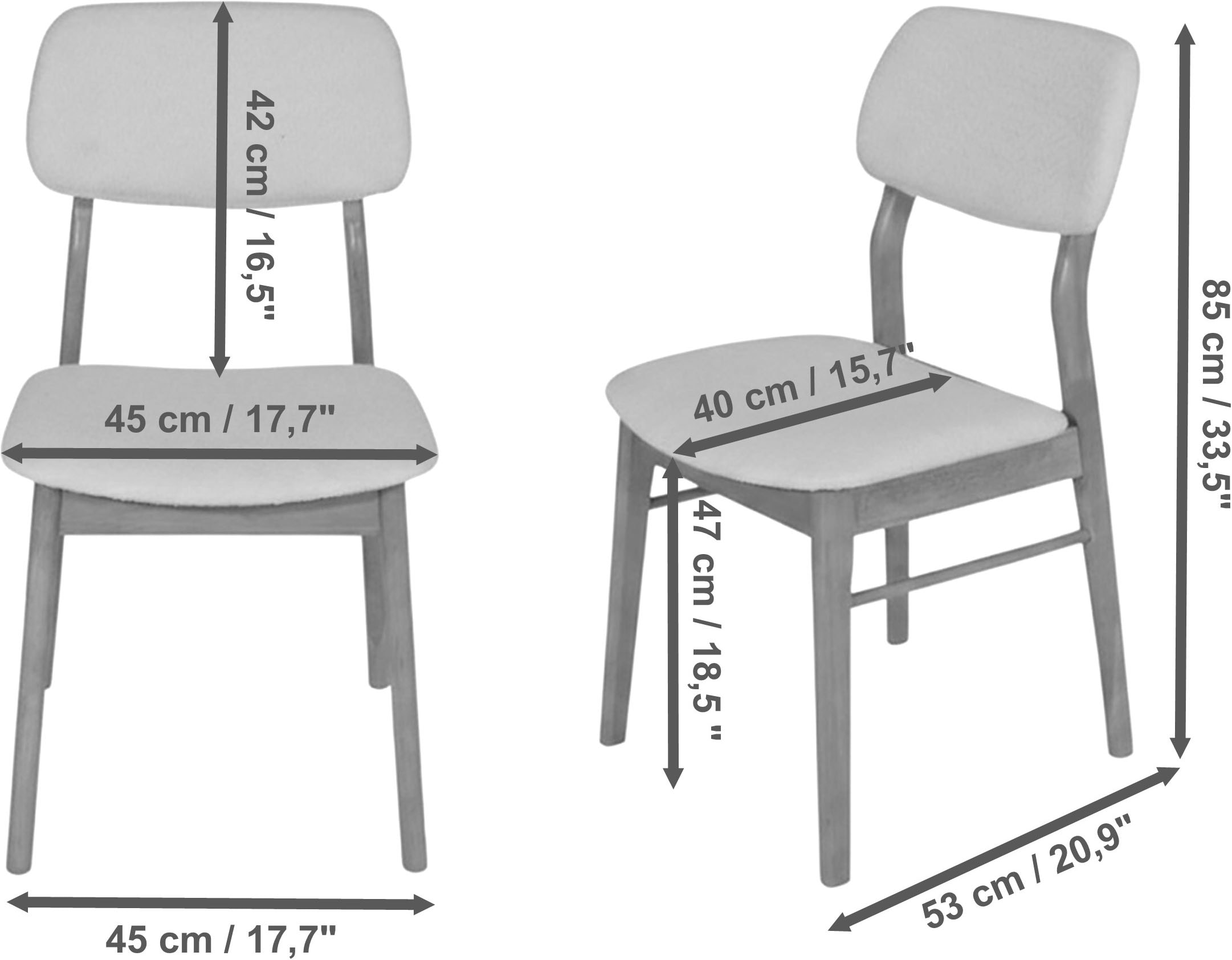 Jahnke Esszimmerstuhl »JOY SIT DUO« (Set) Esszimmerstuhl (2er Set), Massivholz, Boucle-Stoff,bis 110kg belastbar