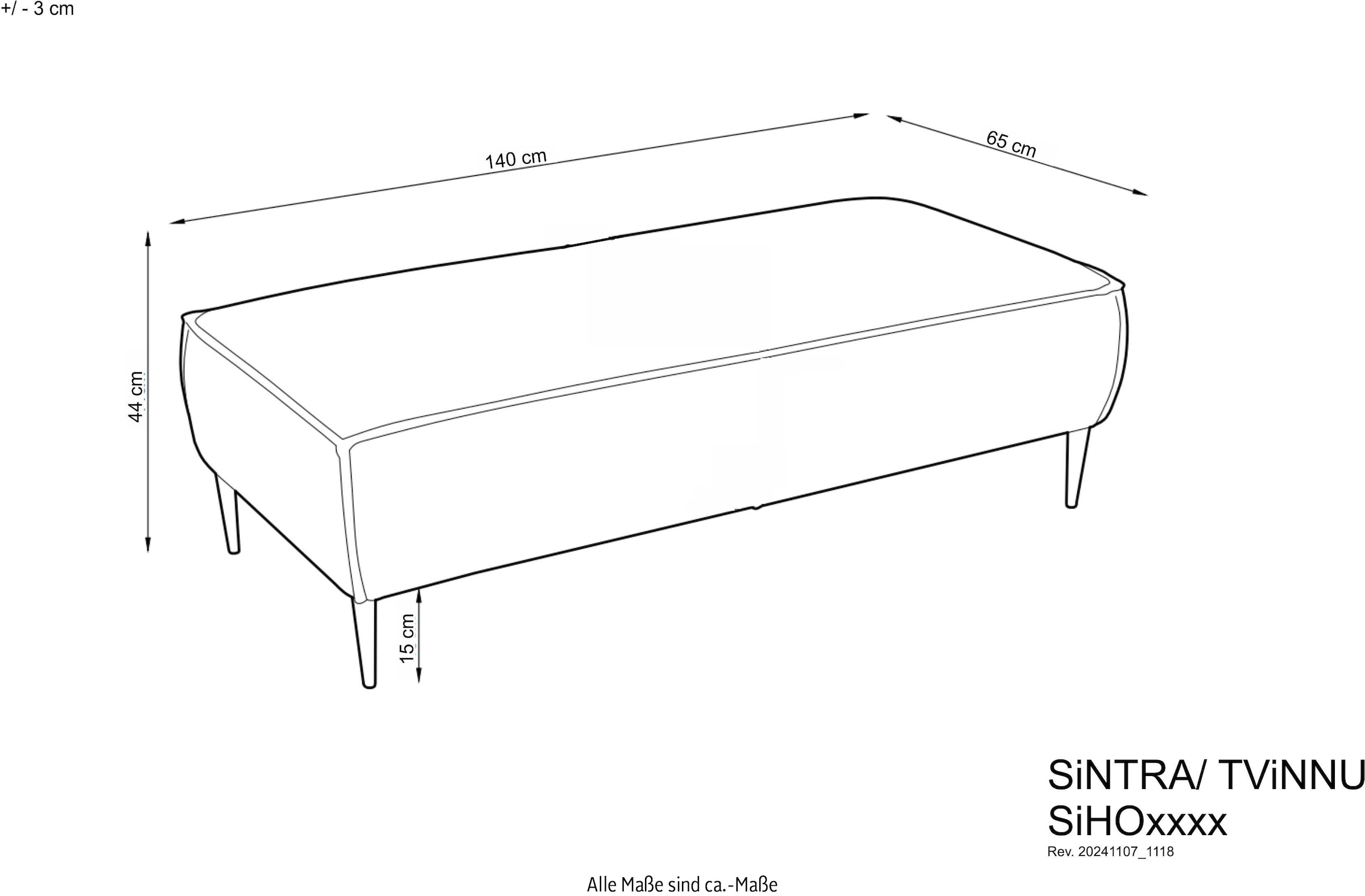 andas Groupe de sièges »TVINNU, Polsterecke L-Form, Schlaffunktion, mit Hocker« Set, 2 cuis tlg. Set, stellbar zum Schlafsofa (Krokodilverbinder)