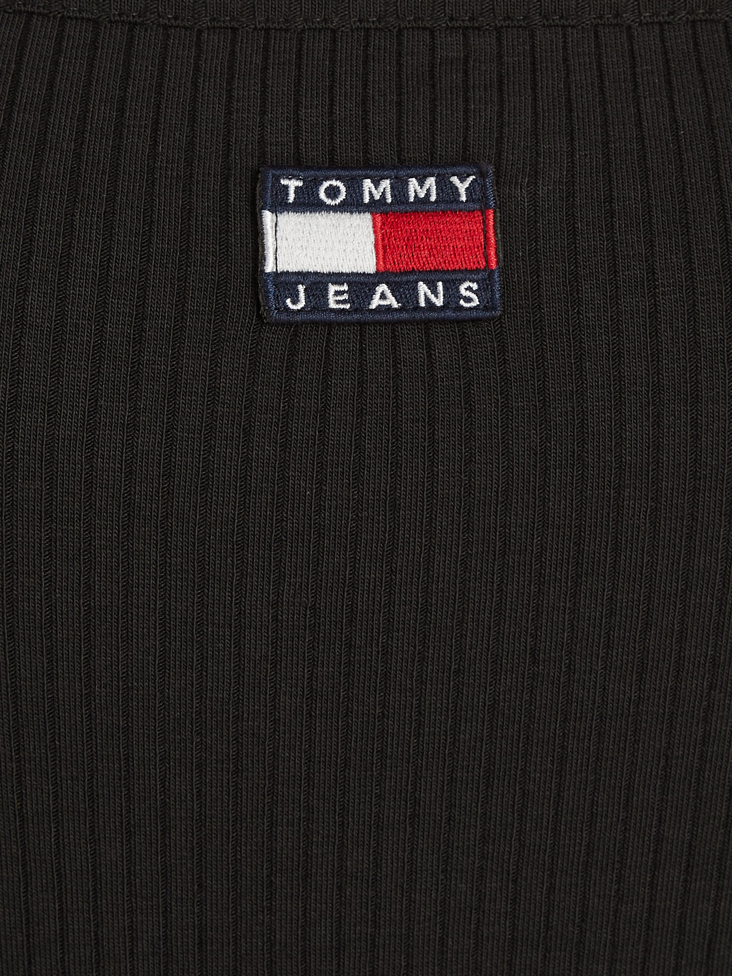 Tommy Jeans Jerseykleid »TJW STRAPPY BADGE RIB DRESS«, mit Trägern, Rippware, Tommy Jeans Logo-Badge